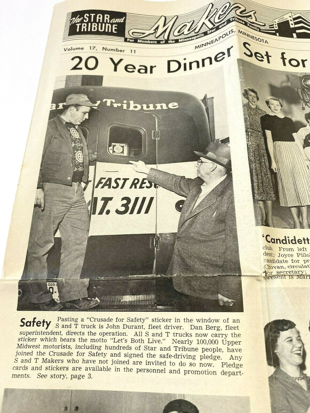 1953 Minneapolis Star Tribune Makers Staff Newspaper Ephemera Vintage Retro