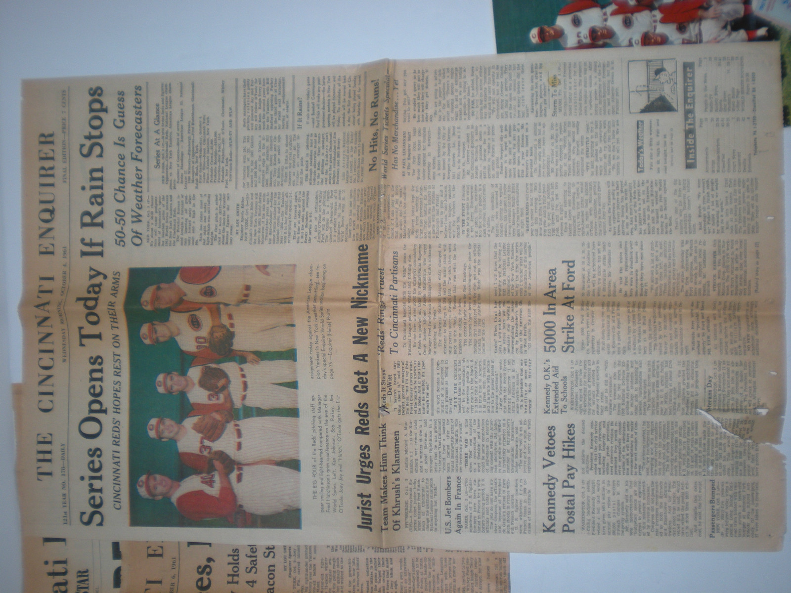 1961 World Series Game 4 Ticket Stubs Program Cincinnati Reds NY Yankees Lot Set