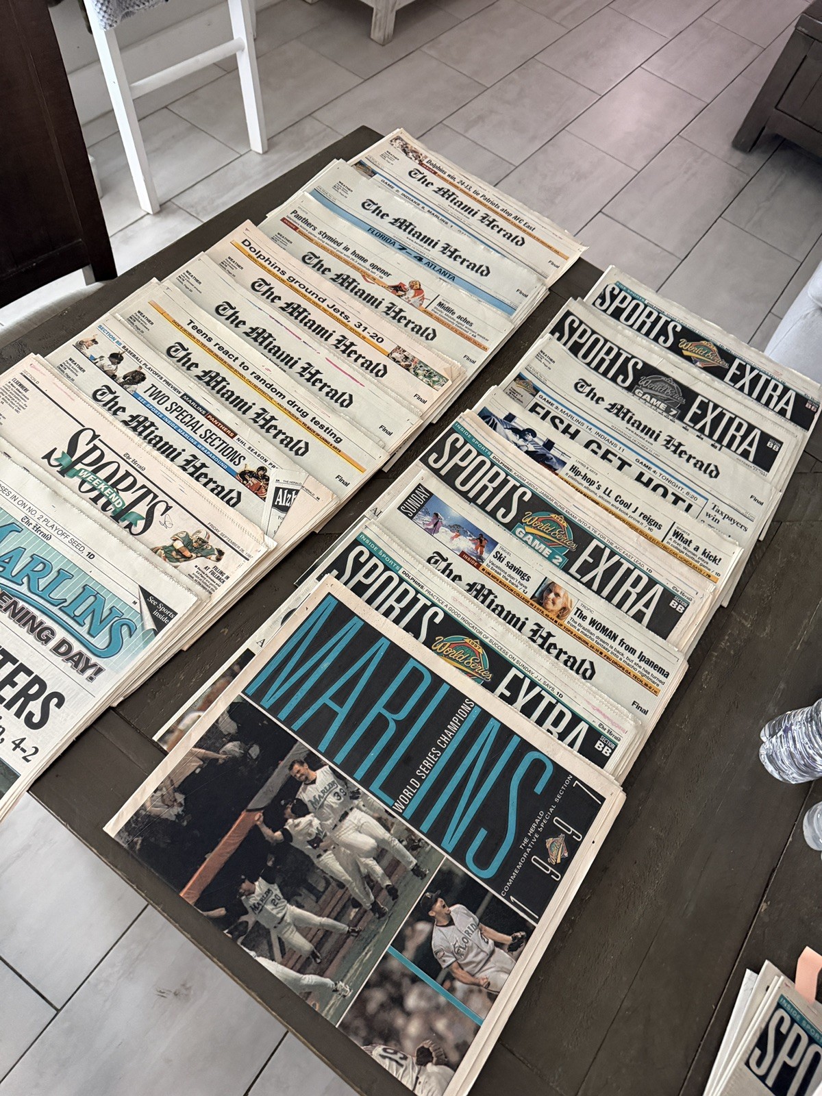 Lot of 17 Florida Marlins World Series Newspaper Headlines Baseball MLB Miami