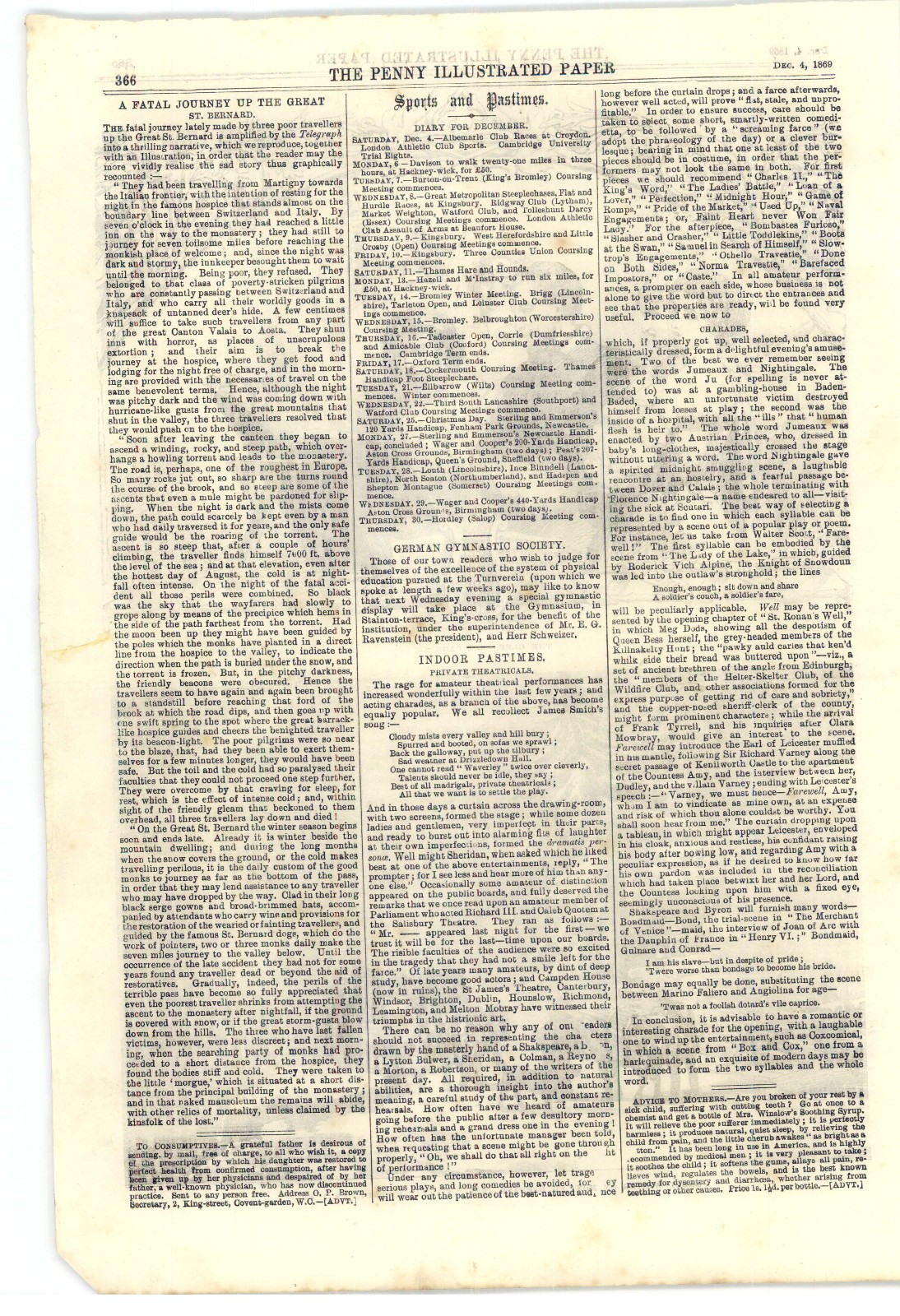 1869 Penny Ilustrated Paper, Slaves, Irish Problem, Wood Green Murders, Oz Meat