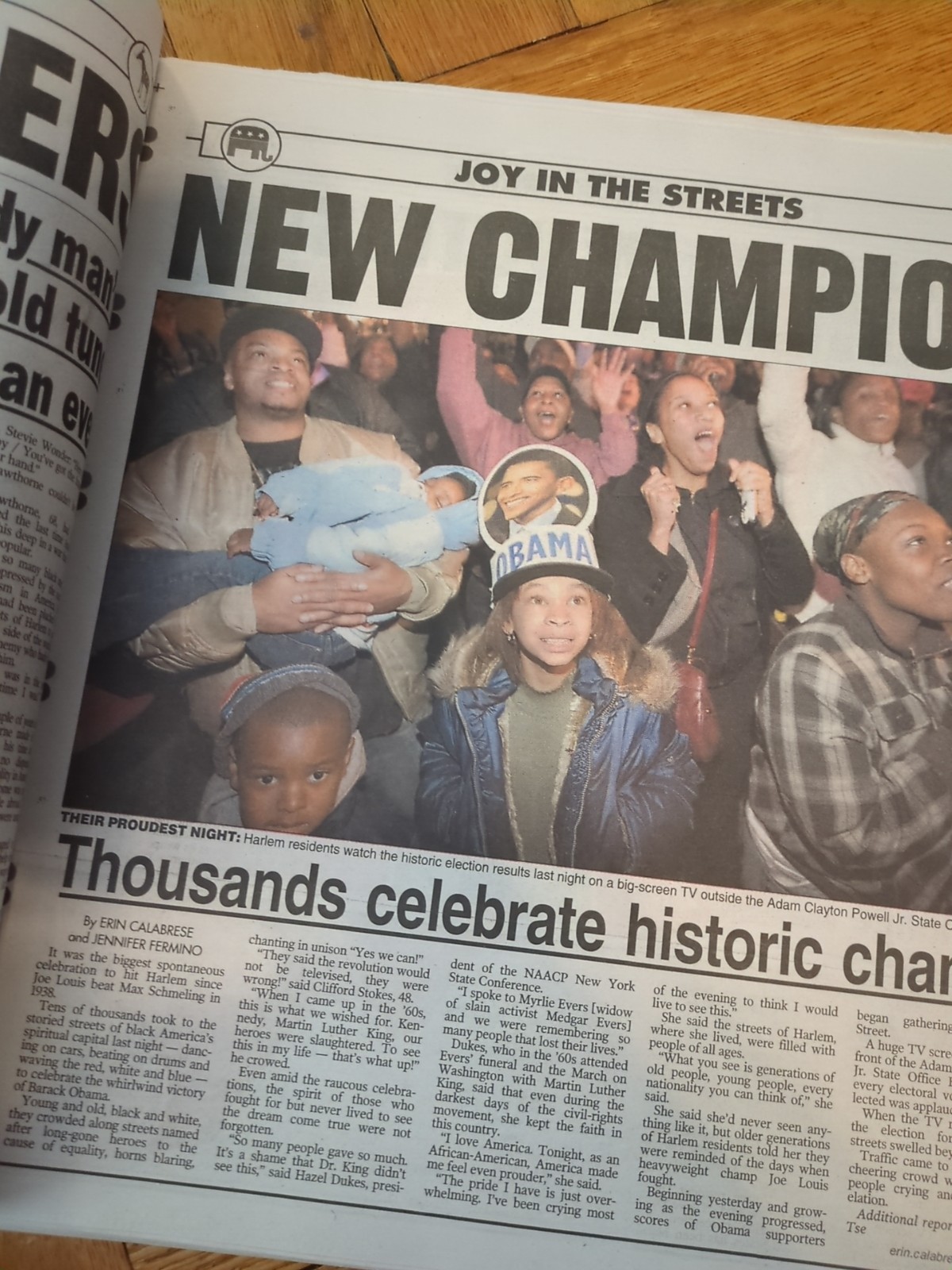 Barack Obama Becomes President New York Post Full Newspaper Nov 5 2008.