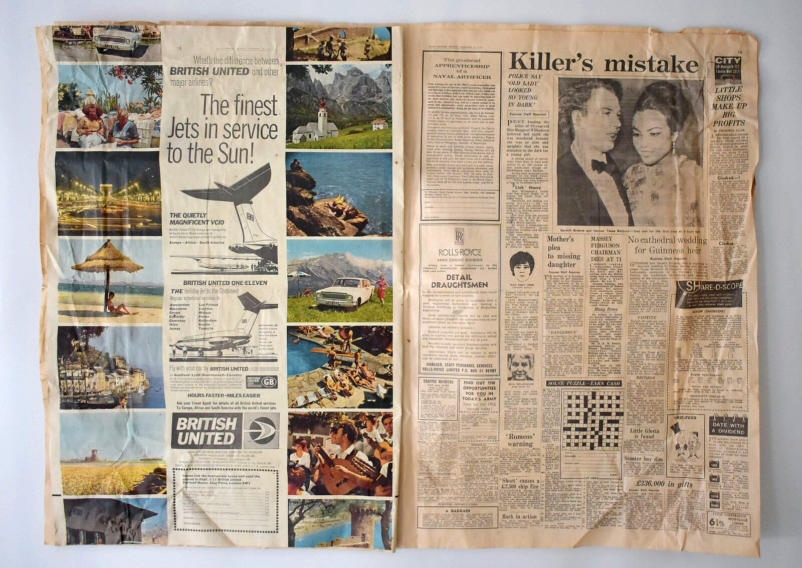 VINTAGE ORIGINAL DAILY EXPRESS NEWSPAPER MONDAY DECEMBER 28th 1964