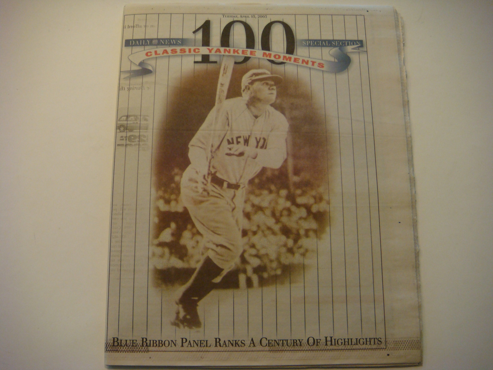 New York Yankees 100 Classic Moments 2003 New York Daily News Souvenir Newspaper