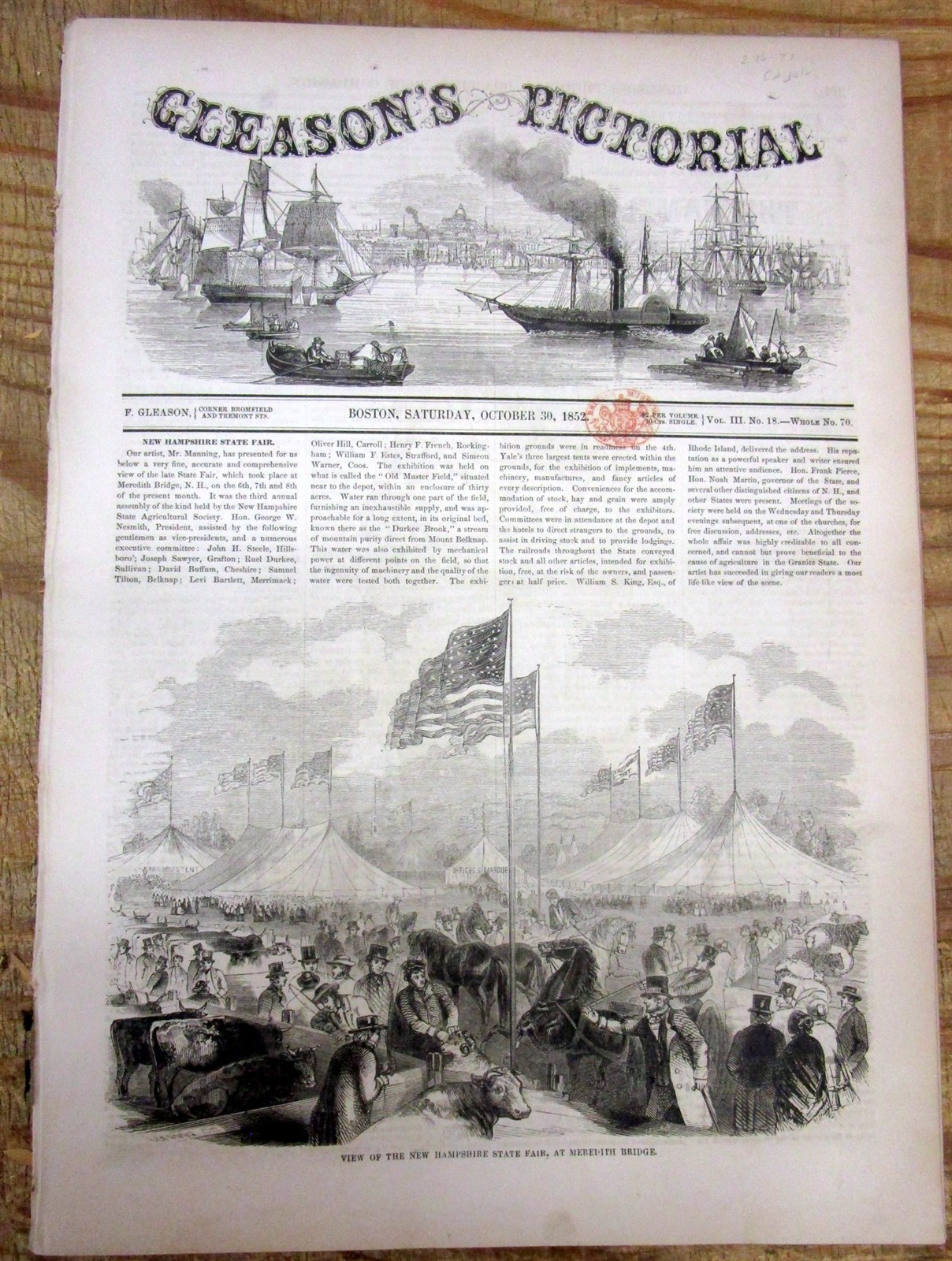 1852 illustrat newspaper CALIFORNIA GOLD RUSH w Miners & Native American Indians