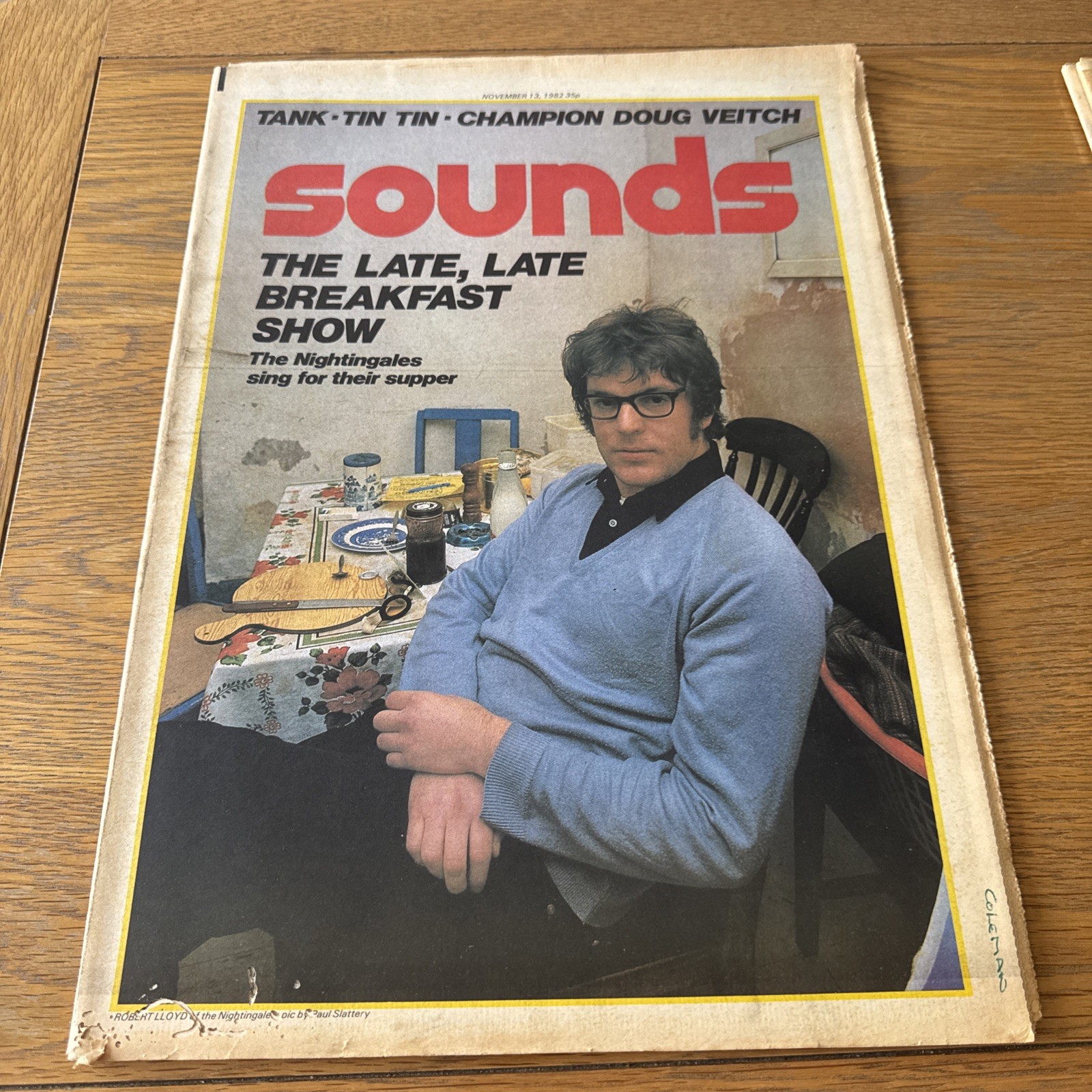 Sounds Newspaper – November 13th 1982 – Robert Lloyd Front Cover