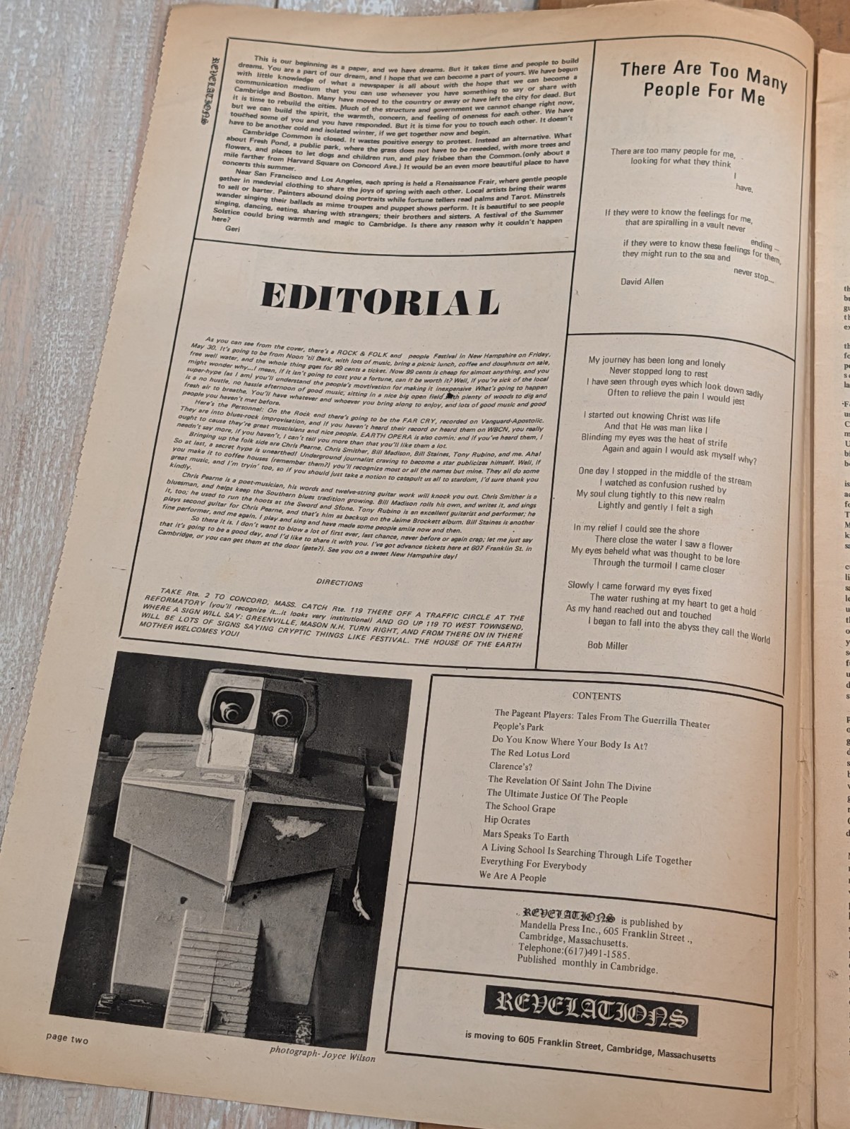 Revelations 1969 Underground Newspaper Cambridge William Blake Black Panthers 2