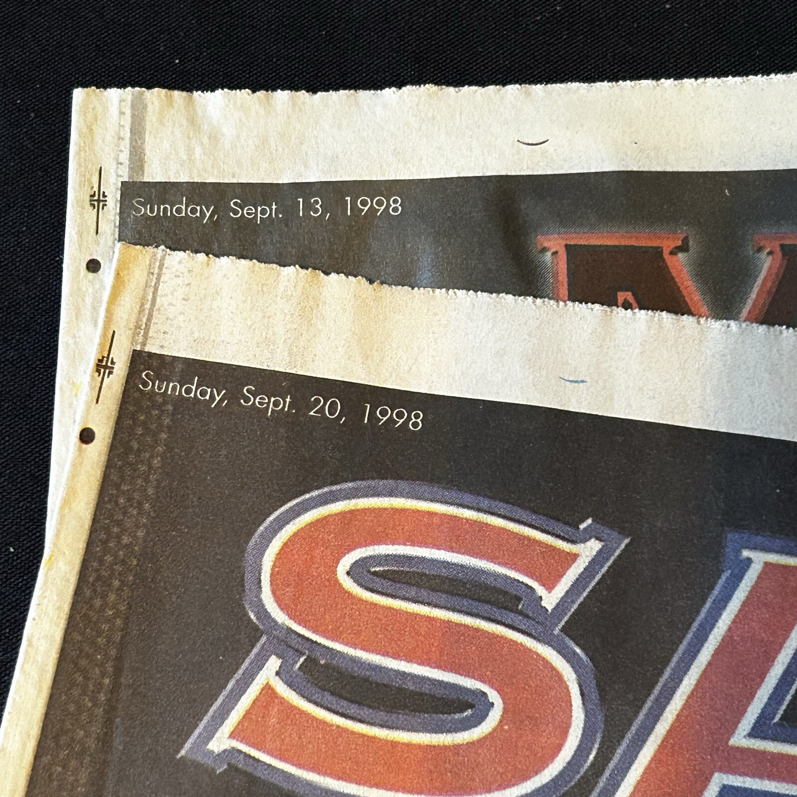 September 1998 MLB LOT / 5 Newspapers – Astros Sosa 62 McGwire Houston Chronicle