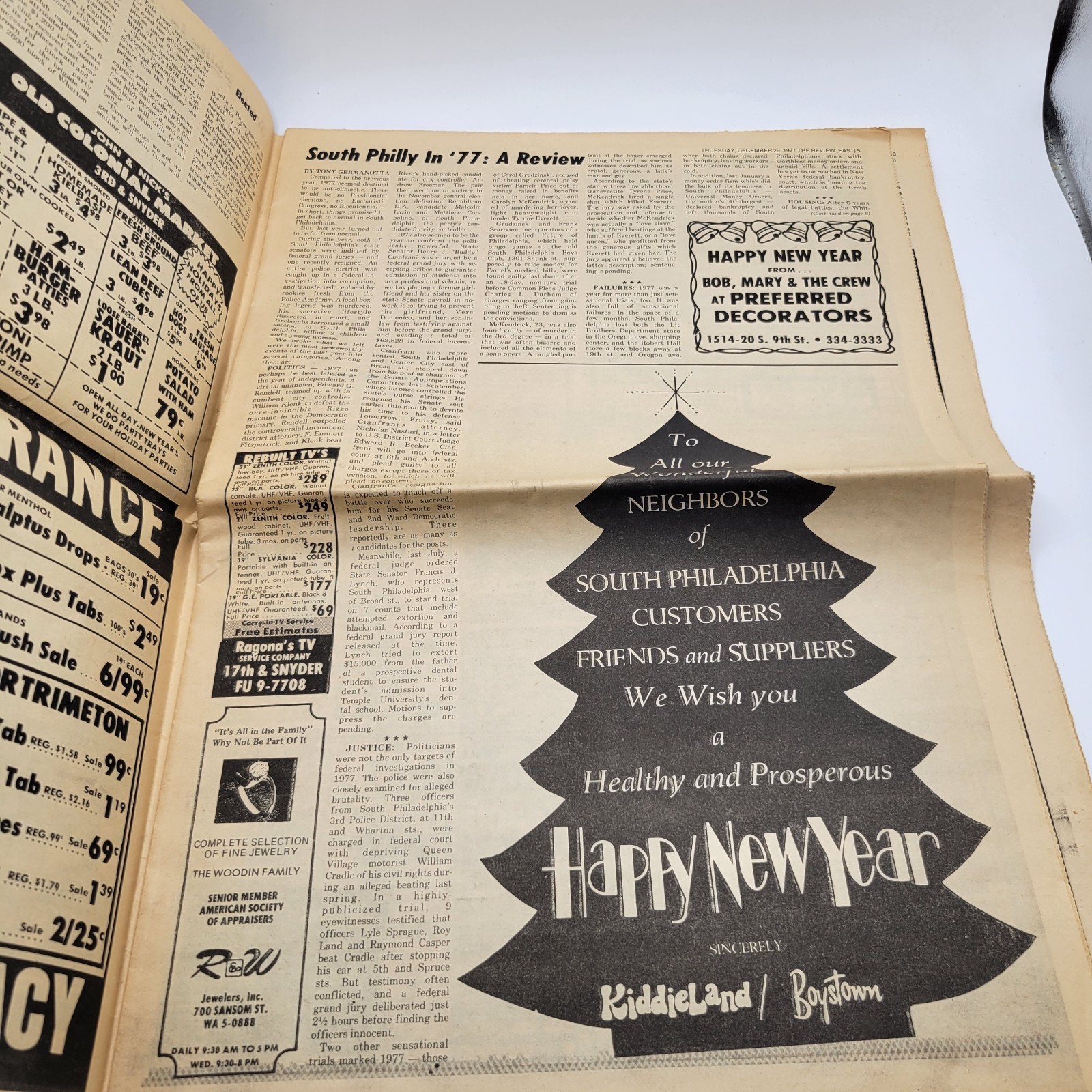 Vintage 1977 South Philadelphia Review East Free Newspaper December Year Review