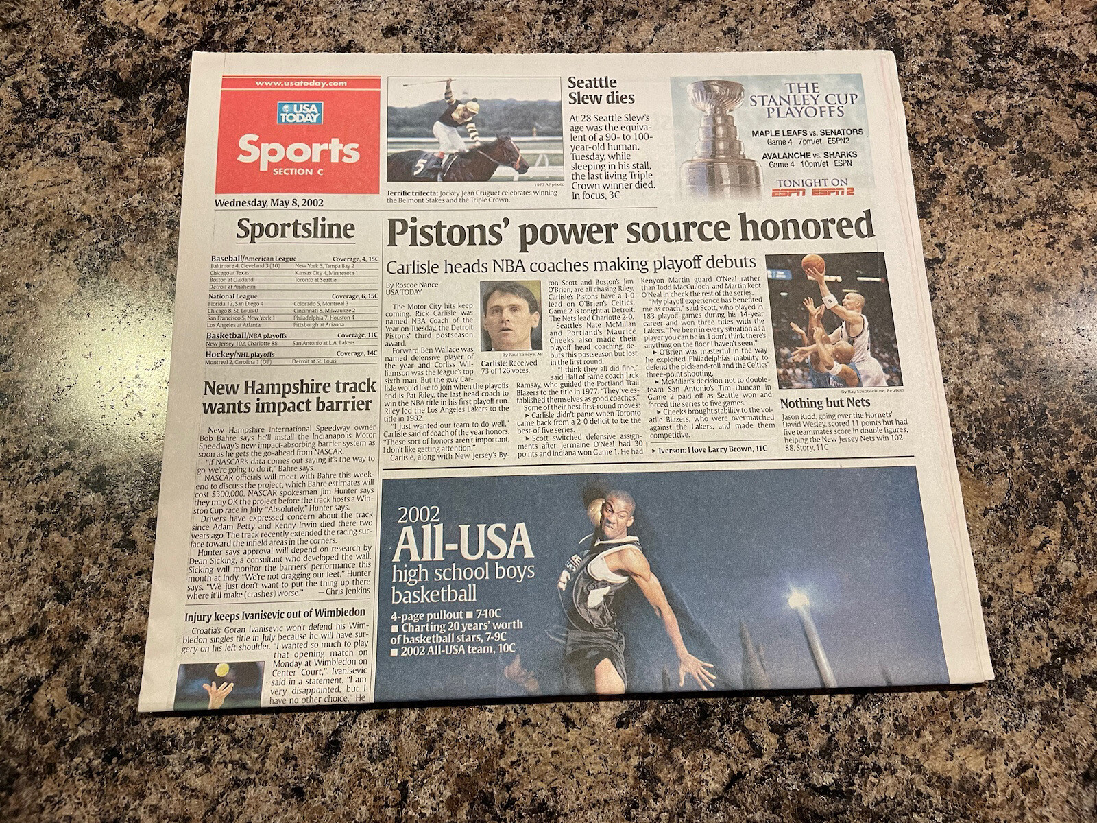 2002 LeBron James High School Basketball All American Newspaper. USA Today