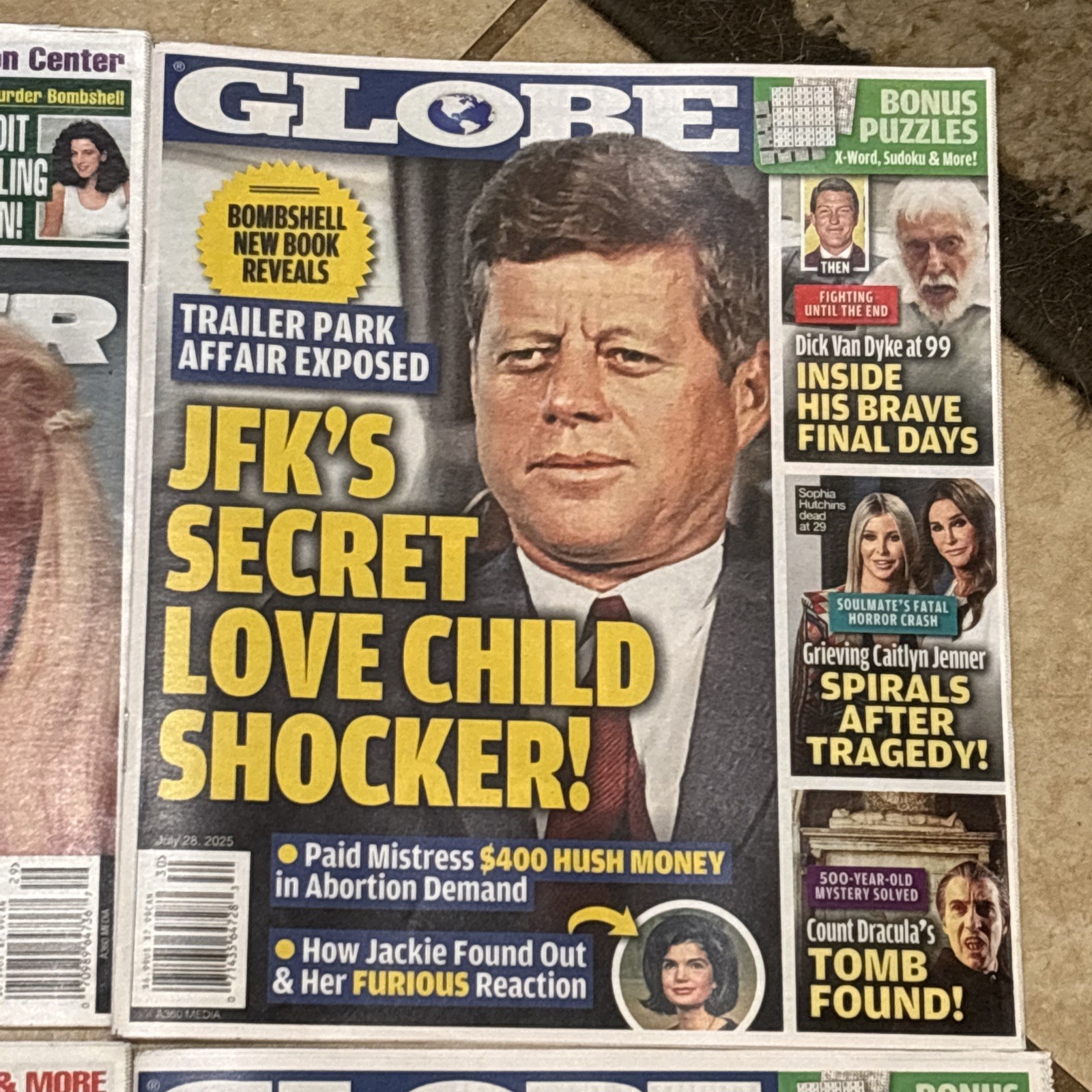 Globe Examiner Enquirer 10 Lot JFK EPSTEIN TRUMP MARISKA CHARLES JULY AUG 2025