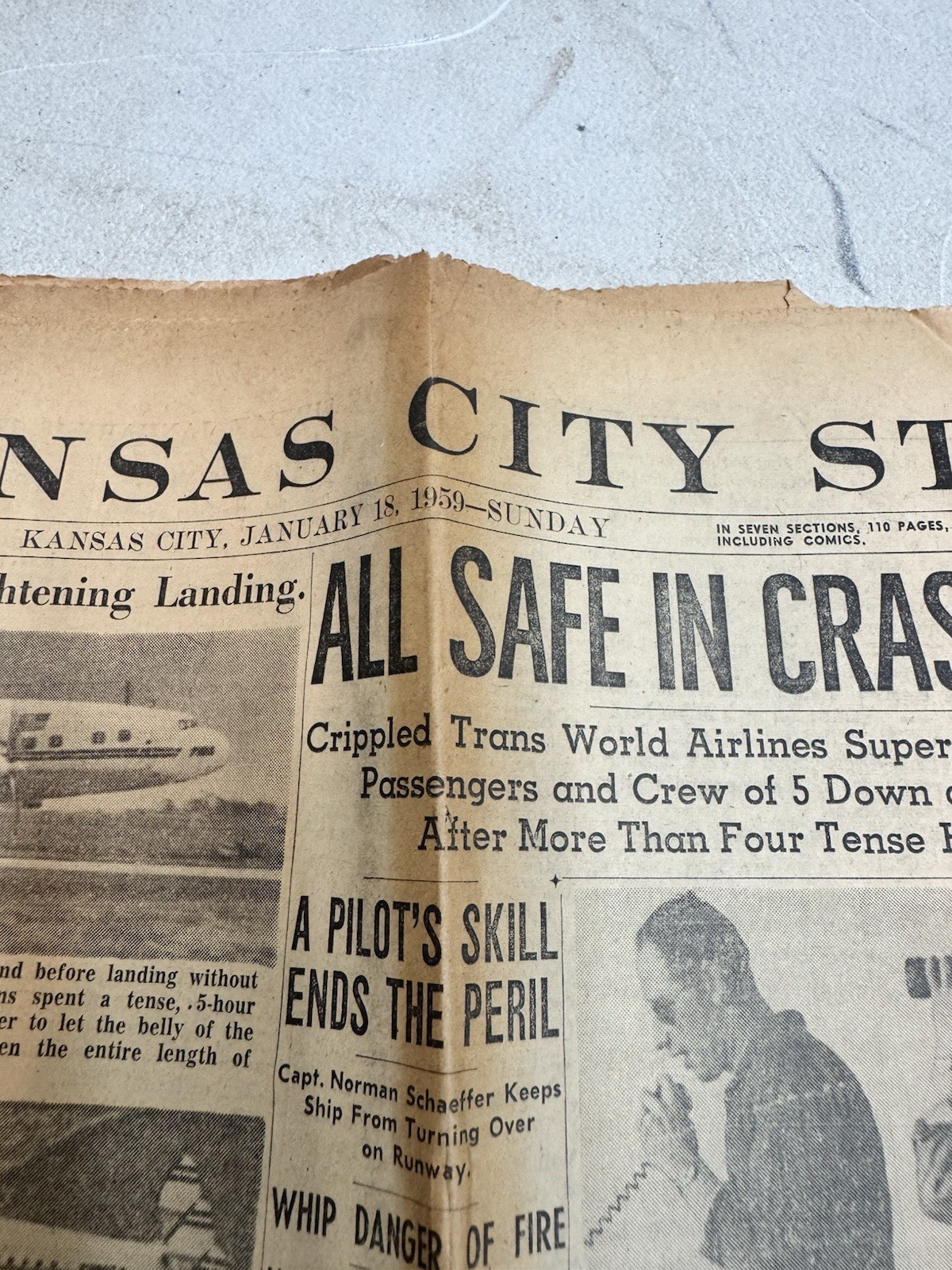 kansas city star newspaper january 18 1959 plane crash