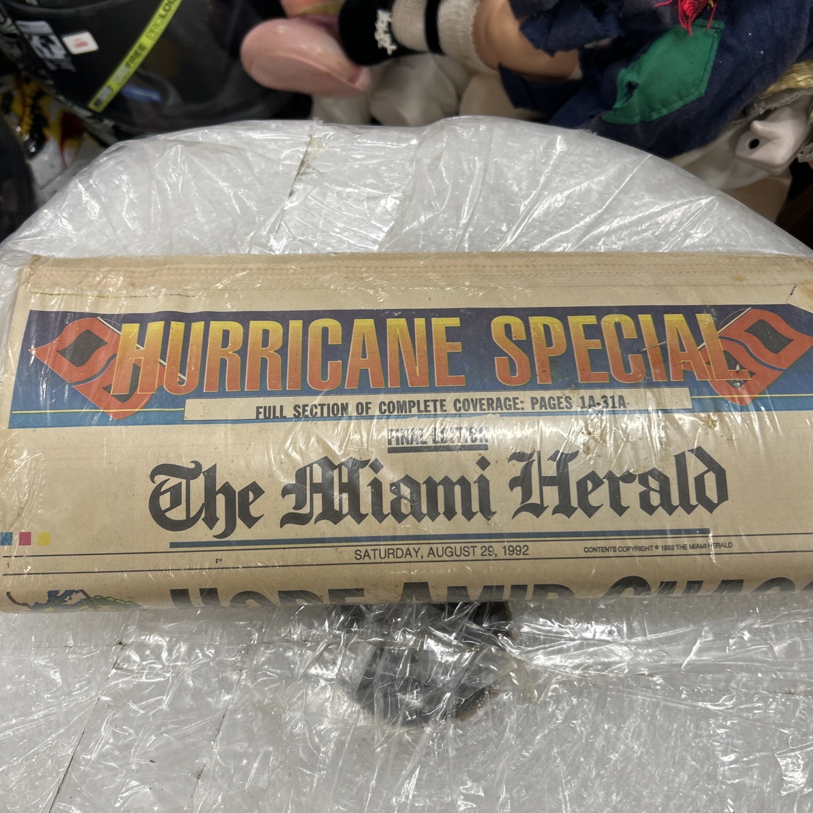 Vintage The Miami Herald FINAL EDITION AUGUST 29 1992 NEWSPAPER HURRICANE ANDREW