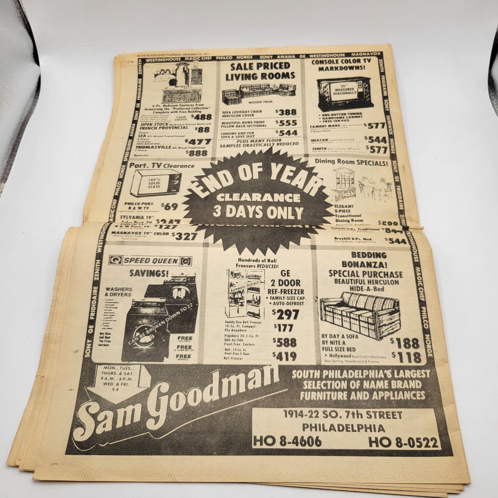 Vintage 1977 South Philadelphia Review East Free Newspaper December Year Review