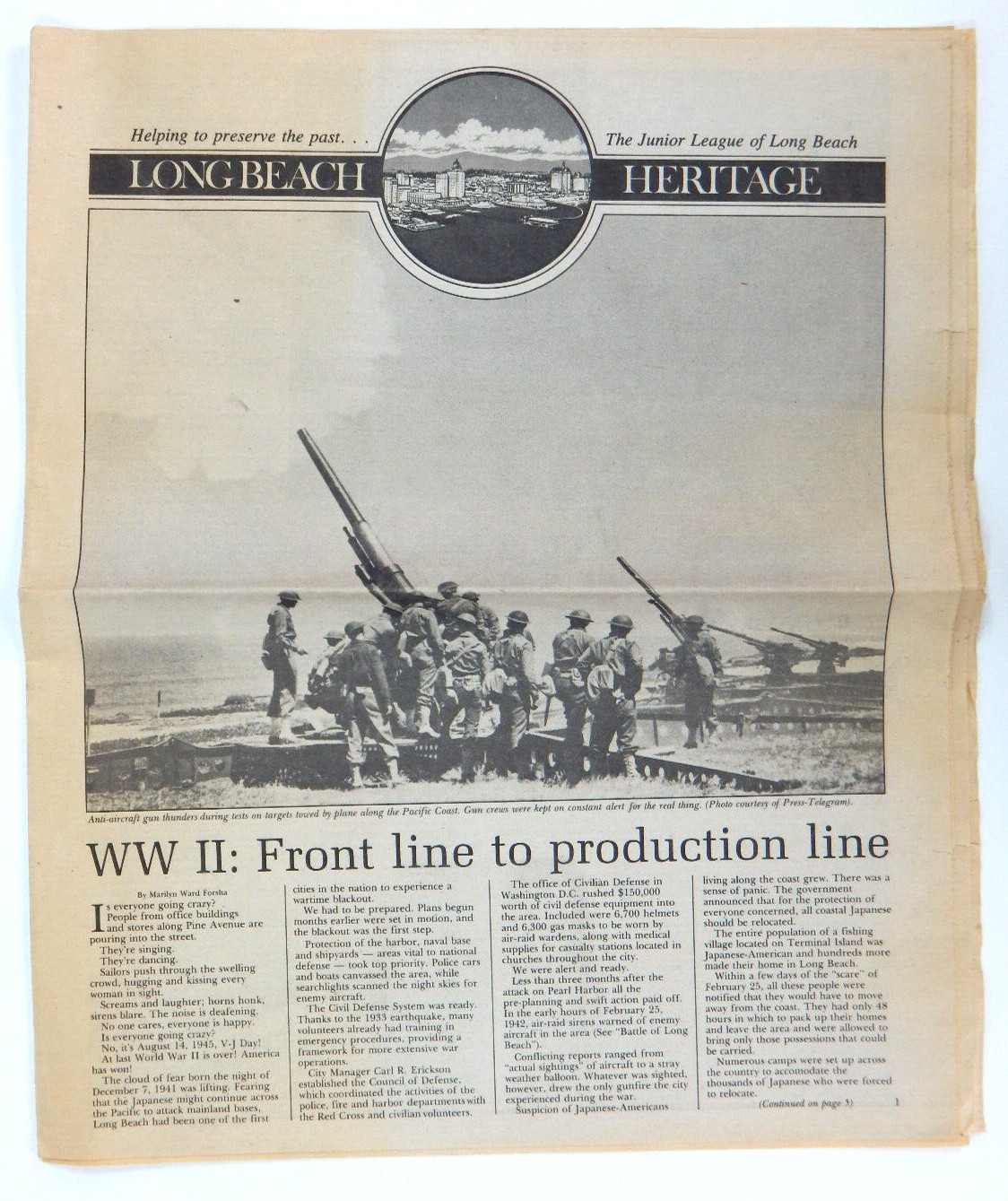LONG BEACH HERITAGE NEWSPAPER V3N2 MAY 1982 JUNIOR LEAGUE WWII SPRUCE GOOSE