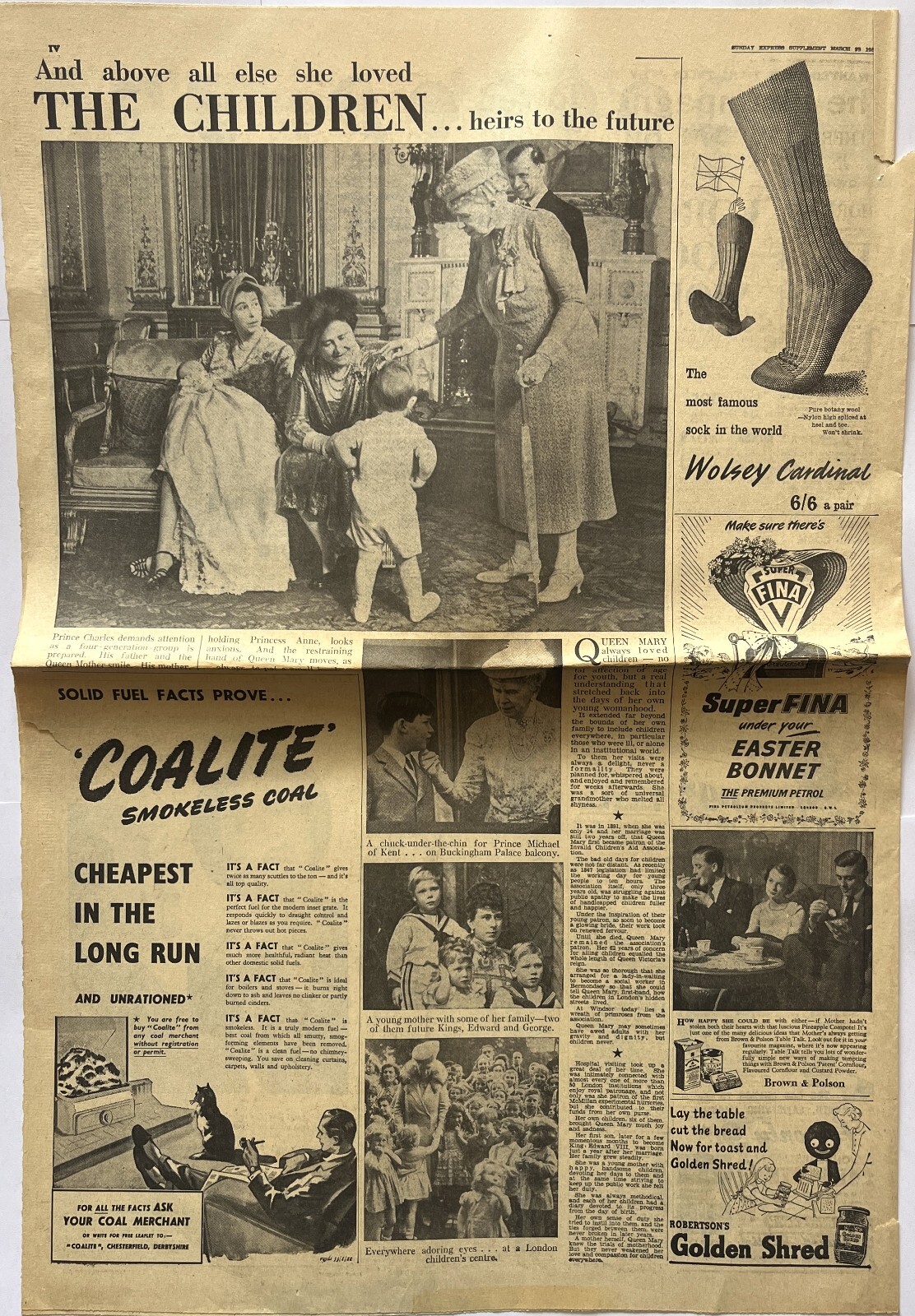 Sunday Times Commemorative Edition Queen Mary March 29 1953 (AB)