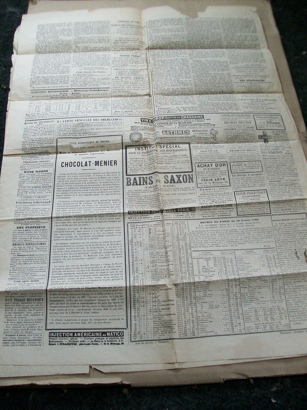 France Germany Strasbourg Strassburg Feb 1869 newspaper Le Courrier Du Bas-Rhin
