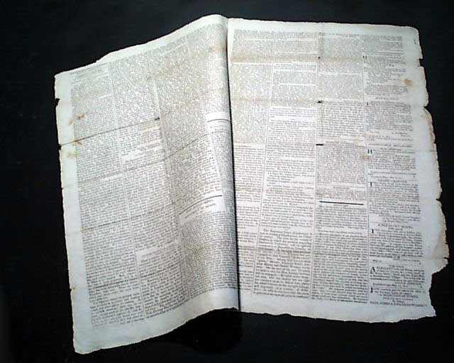 Rare BRATTLEBORO VT Windham County Vermont Early 19th Century 1817 old Newspaper