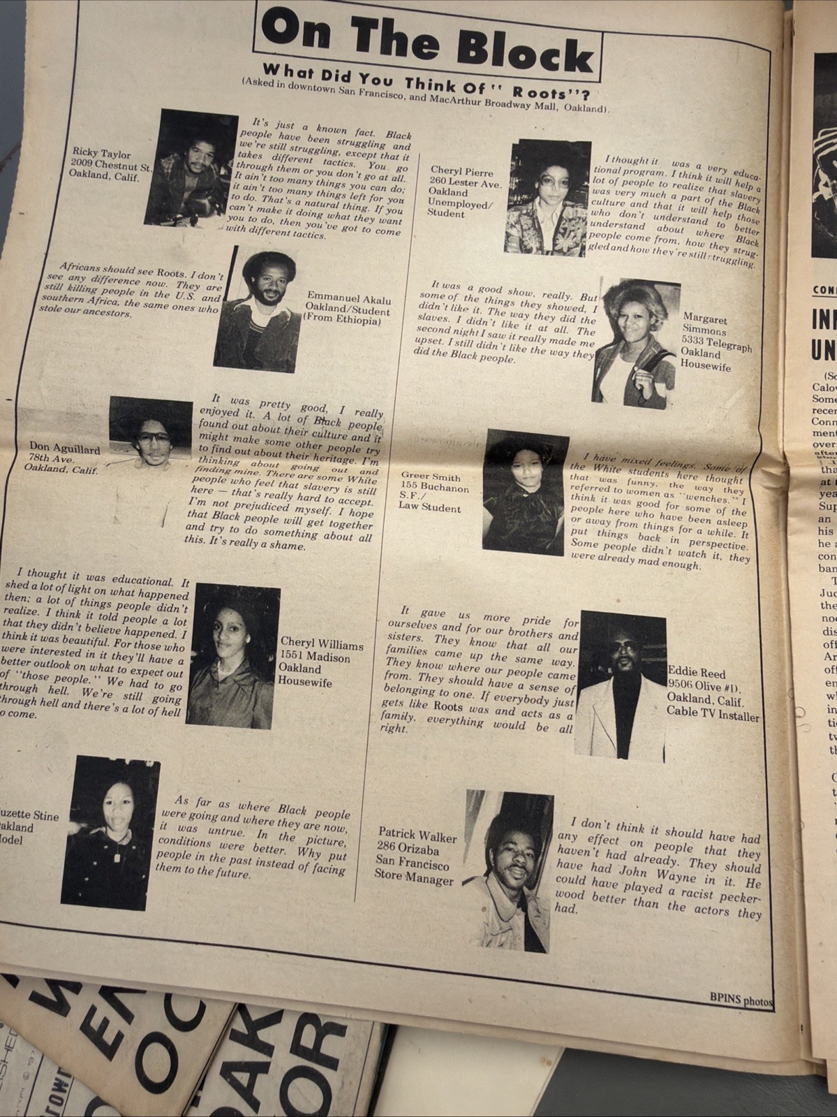 THE BLACK PANTHER PARTY NEWSPAPER – FEBRUARY 5, 1977 Huey Newton ROOTS TV Show