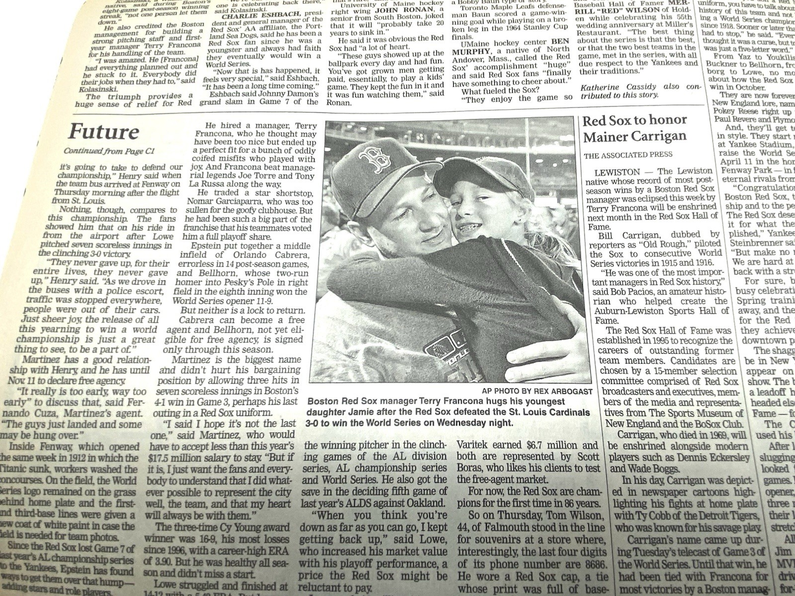 2004 Boston Red Sox World Series Champions newspaper Bangor Daily News (Maine)