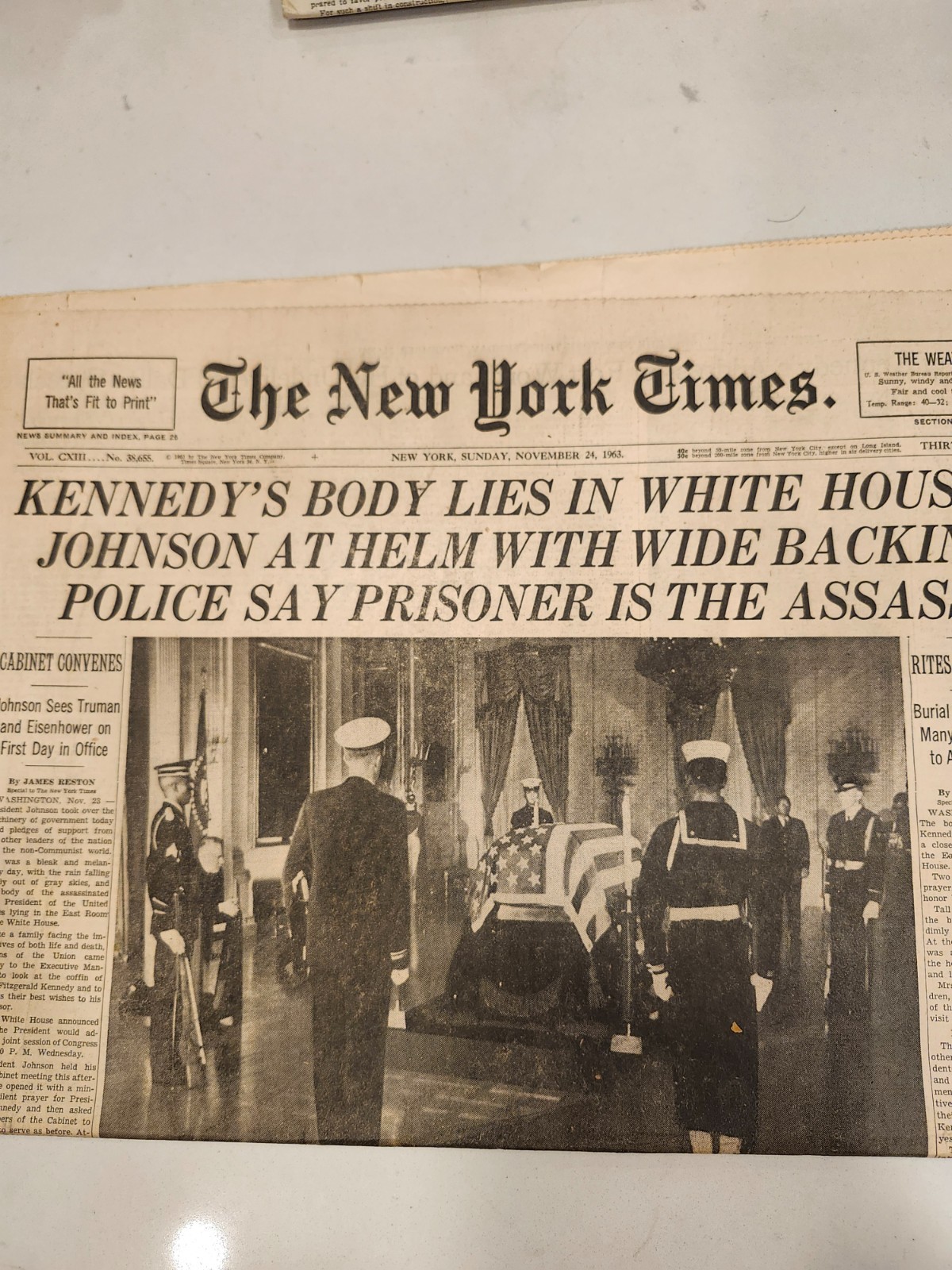 The New York Times November 24 1963 John F Kennedy Body Lies In White House