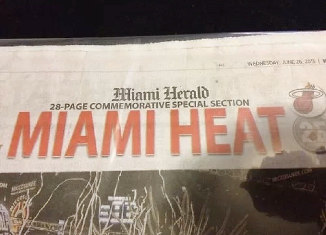 ???2013 MIAMI HEAT COMMEMORATIVE SPECIAL EDITION 28 PAGE – MIAMI HERALD