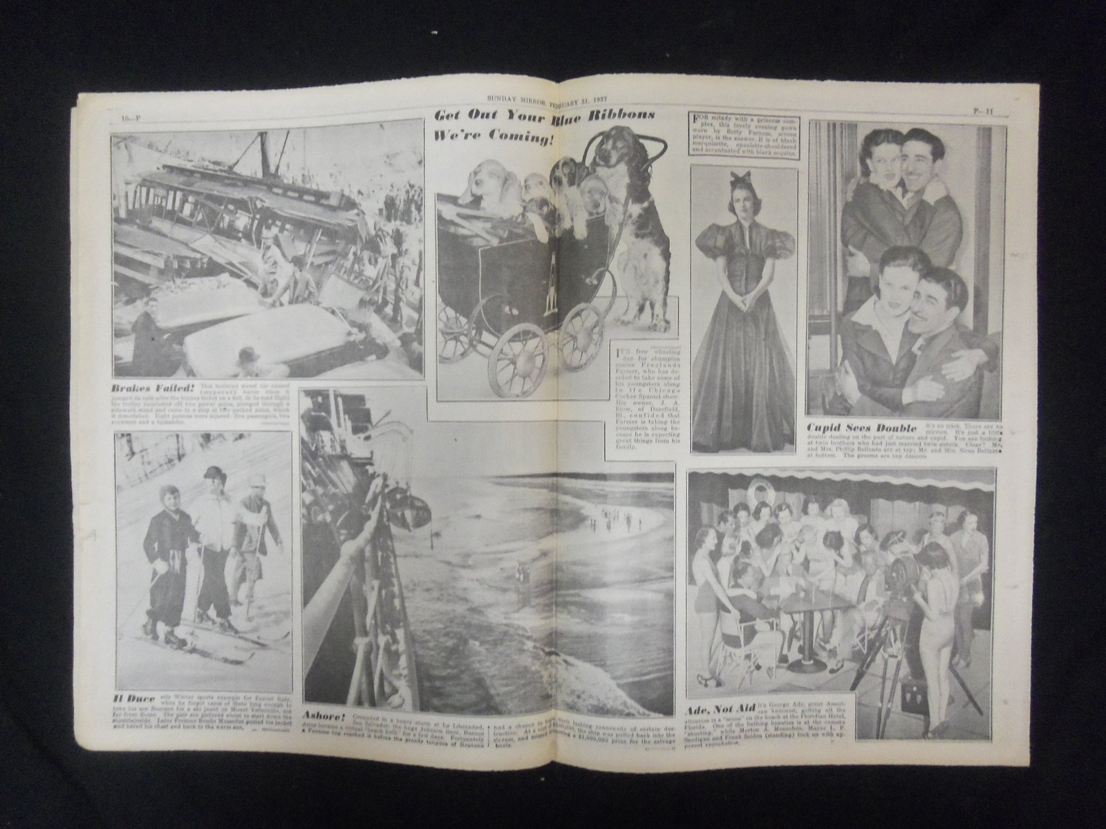 1937 FEB 21 NEW YORK SUNDAY MIRROR – FATAL PLANE CRASH LAID TO MIRAGE – NP 2318