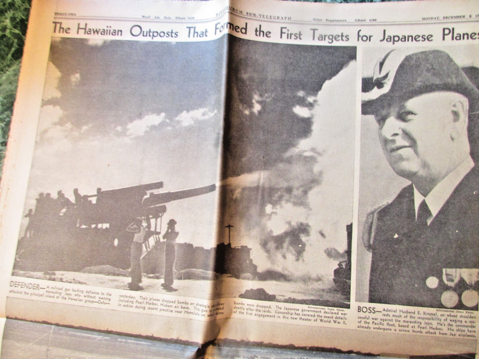 December 8, 1941 – U. S. VOTES WAR ON JAPS – Pittsburgh Sun-Telegraph