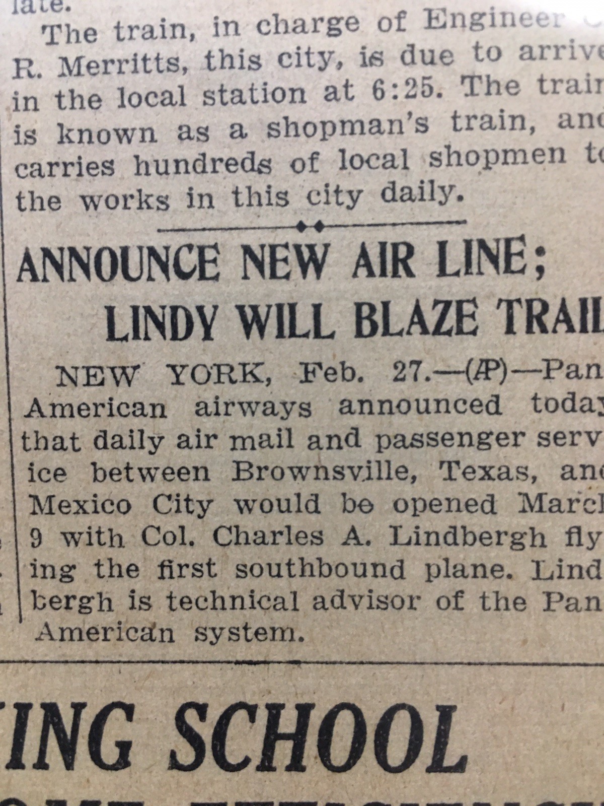 Charles Lindbergh Crash Plane 1929 Altoona PA Newspaper