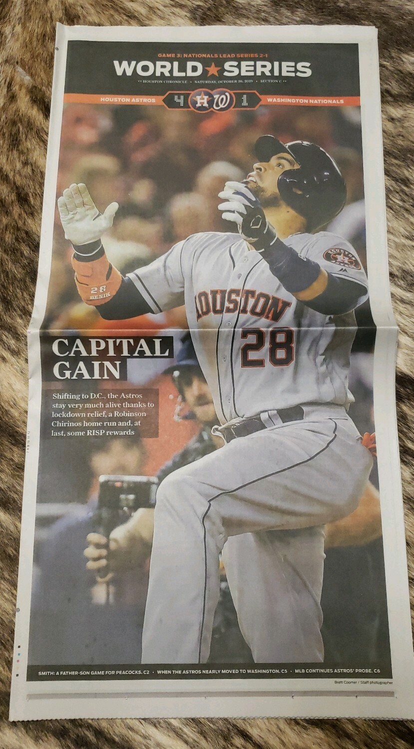 2019 World Series game 3 Houston Chronicle newspaper ASTROS NATIONALS ?? MLB
