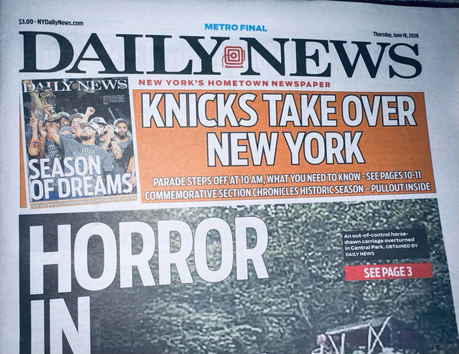 New York Post Daily News Collectibles Set 2 Today Parade Commemorative Editions