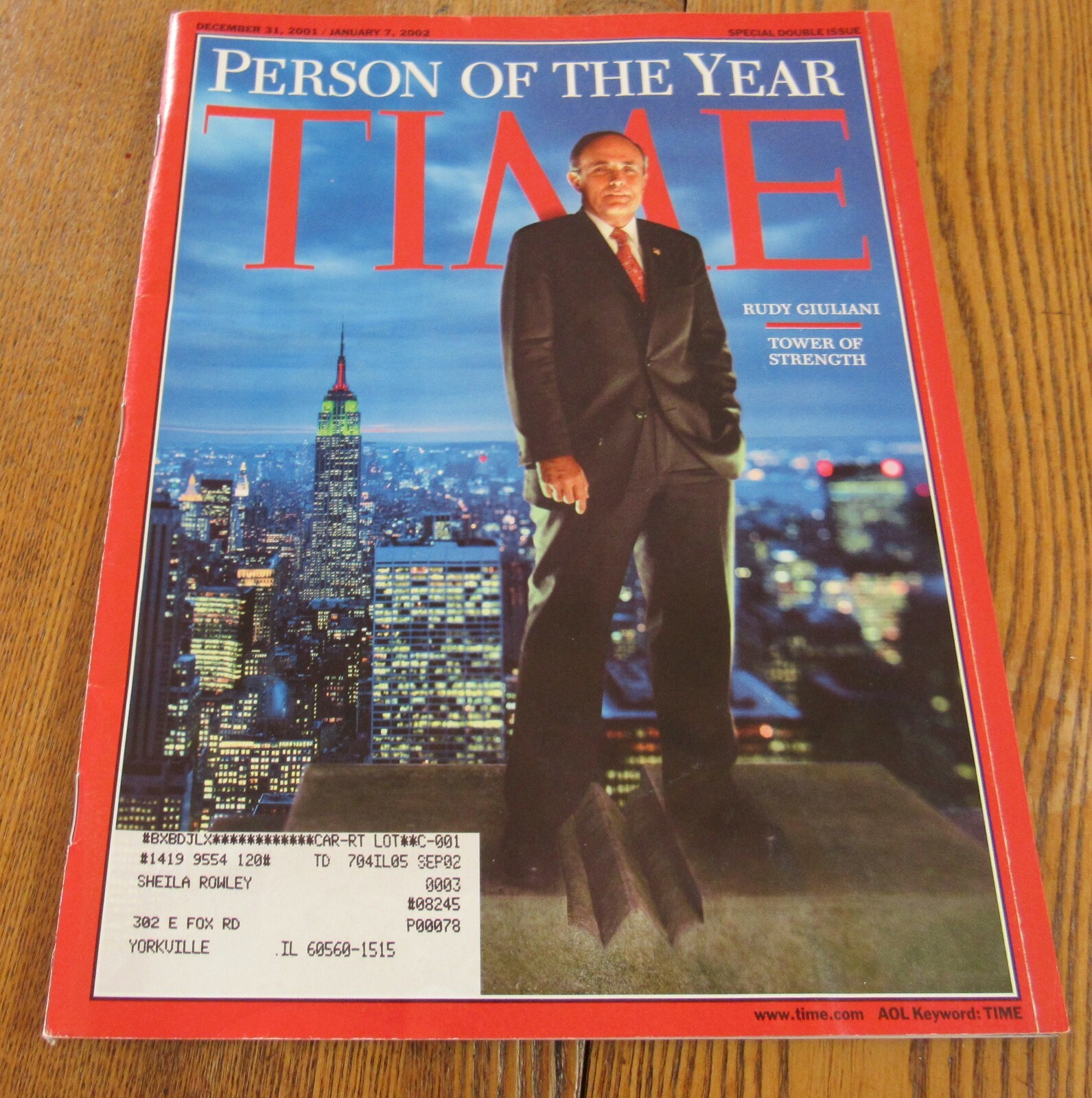 Time Magazine~January 7, 2002~Man of the Year~Rudy Giuliani~Double Issue