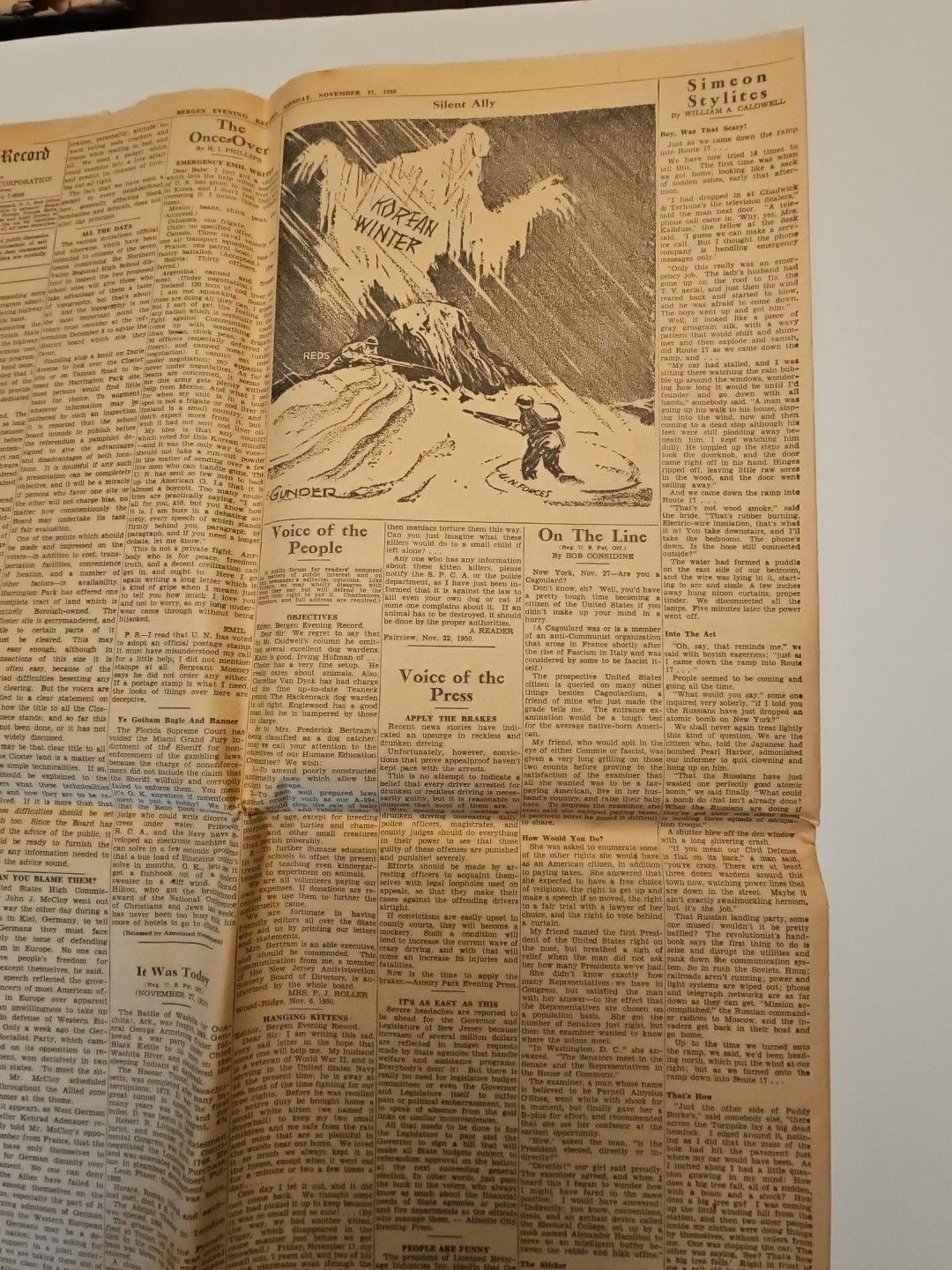 Lot Of 4 BERGEN EVENING RECORD NEWSPAPERS 1944, 49, 50 WW2