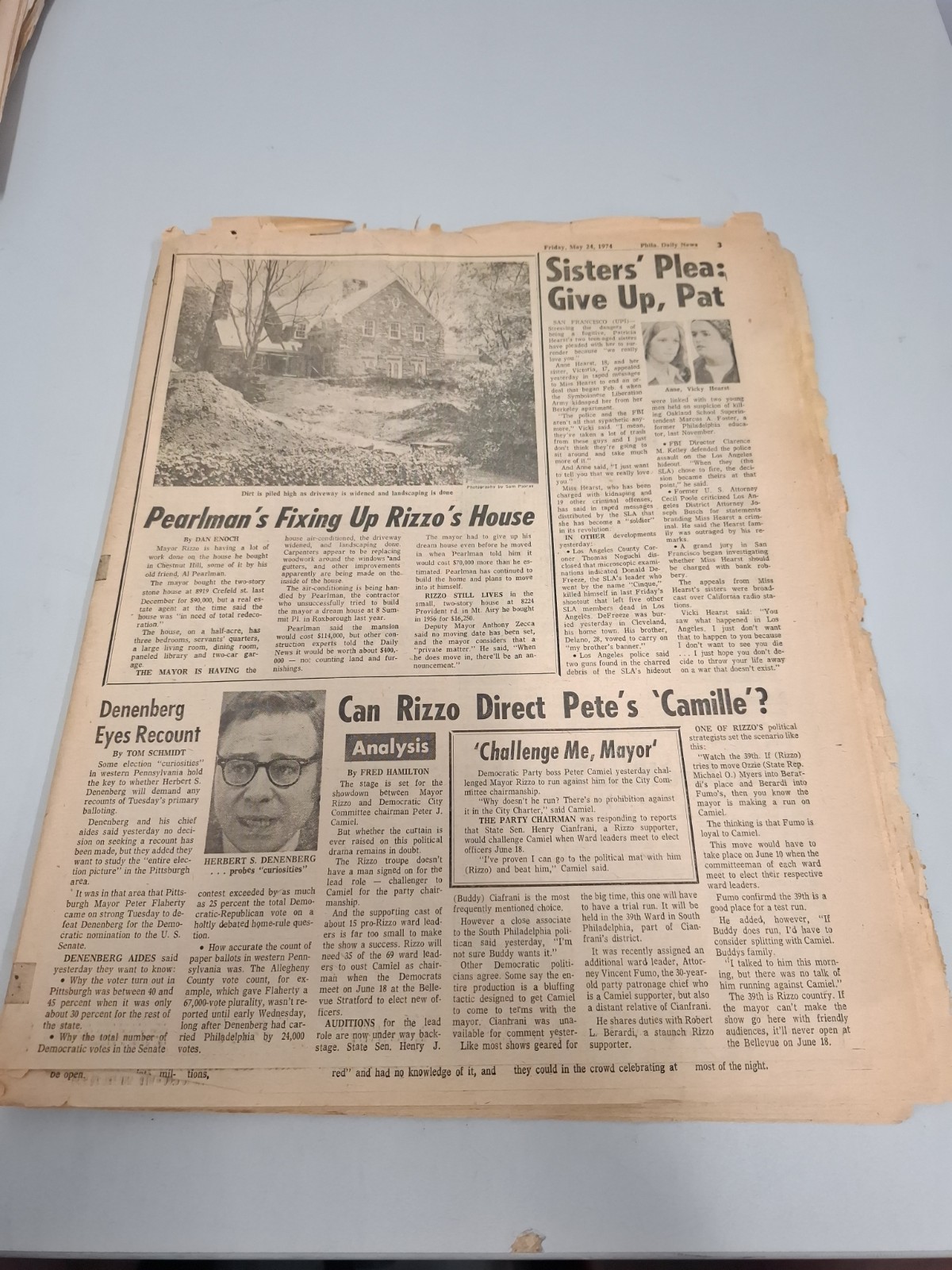 Vintage Philadelpia Daily News Newspaper May 24 1974 Ads COMICS MOVIES incomplet