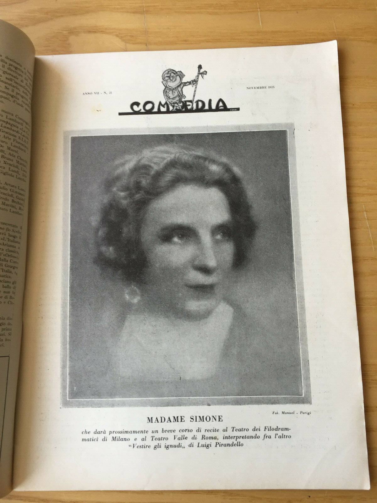 MONDADORI COMEDIA PERIODICO COMEDIA E VITA THEATRALE N° 21 1925 BERRINI 02/19