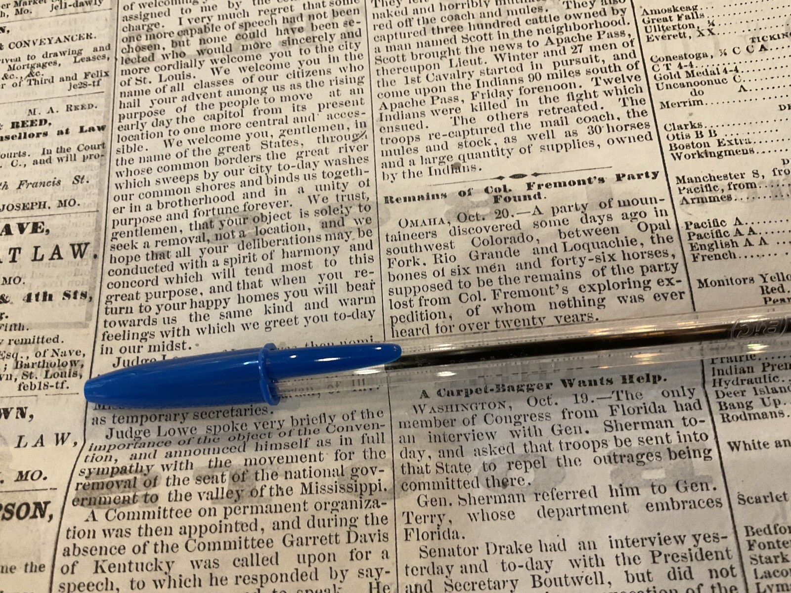 4 Missouri Civil War Reconstruction News 1869 St Joseph Negros Cachiz Apache