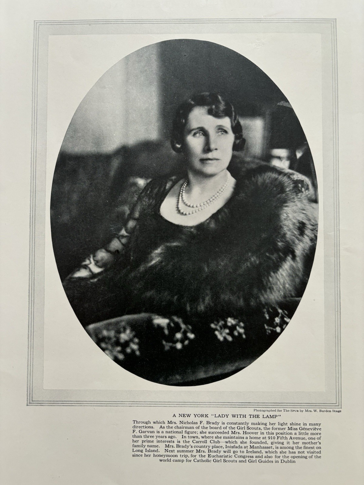 Mrs. Nicholas F Brady Genevieve Garvan Inisfada Manhasset Long Island Photo 1932