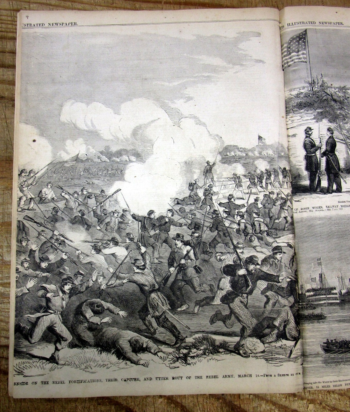1862 Leslie’s Illustrated newspaper & an “EXTRA” w Civil War BATTLE OF PEA RIDGE
