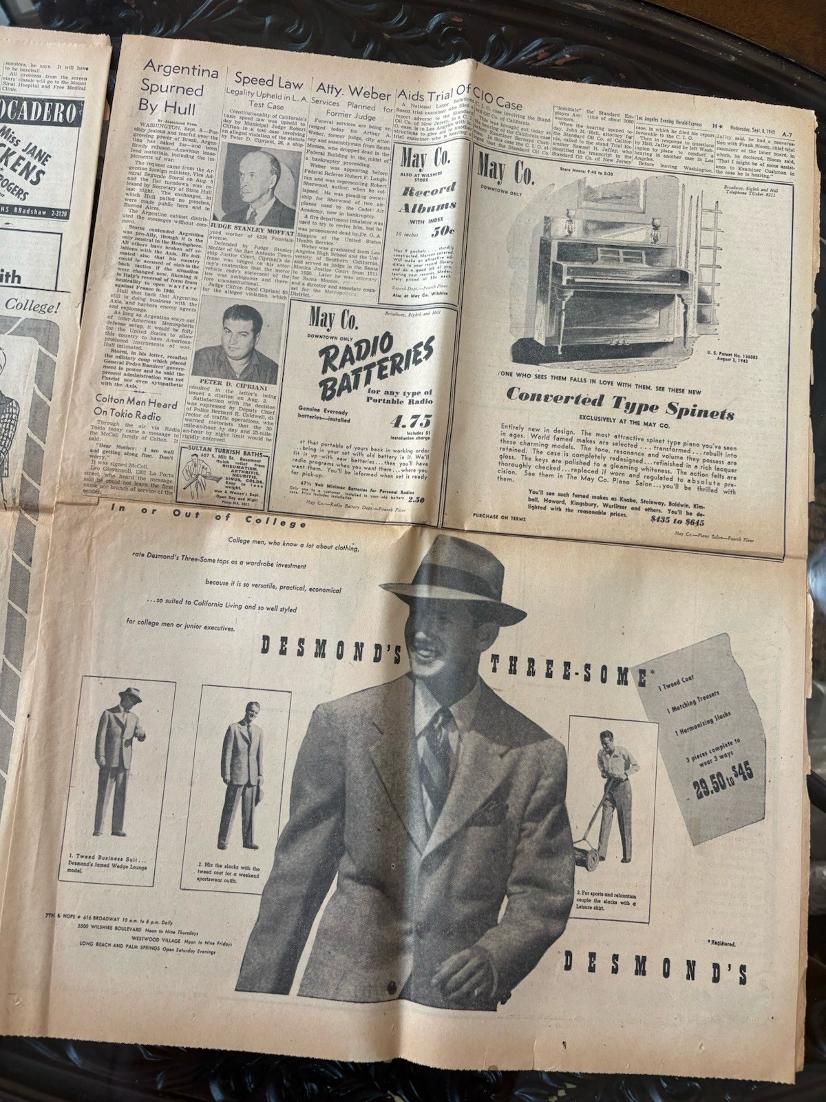 Vintage 1943 WAR EXTRA Newspaper