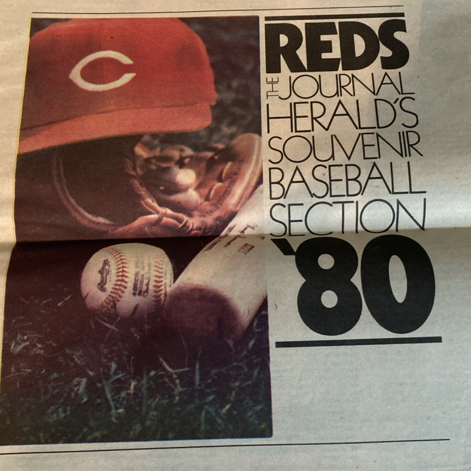 Journal Herald 1980 Cincinnati Reds Souvenir Baseball Section Newspaper