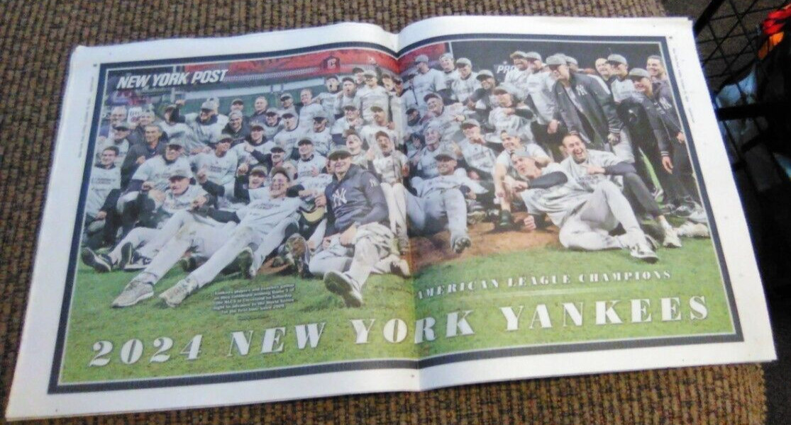 NEW YORK POST-10/25/24-WNBA-NY LIBERTY CHAMPS+MLB-NY YANKEES-TEAM POSTER-BASEBAL