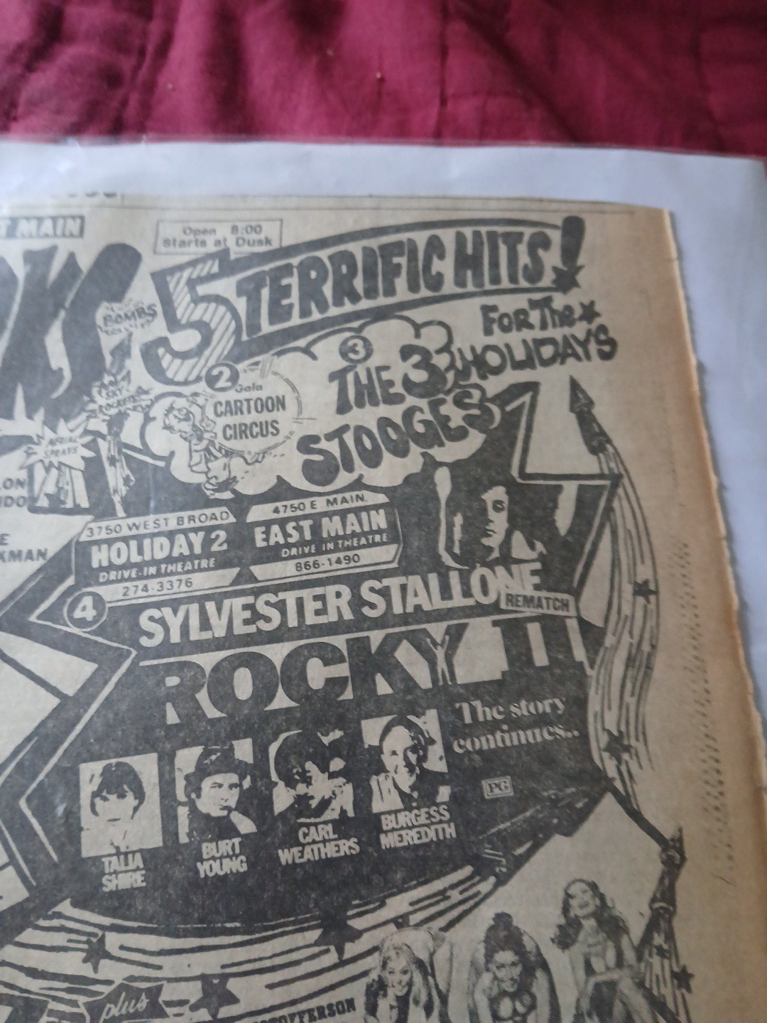 VERY COOL DRIVE IN Newspaper AD 1979 SUPERMAN ROCKY 2 OH GOD THE 3 STOOGES VTG
