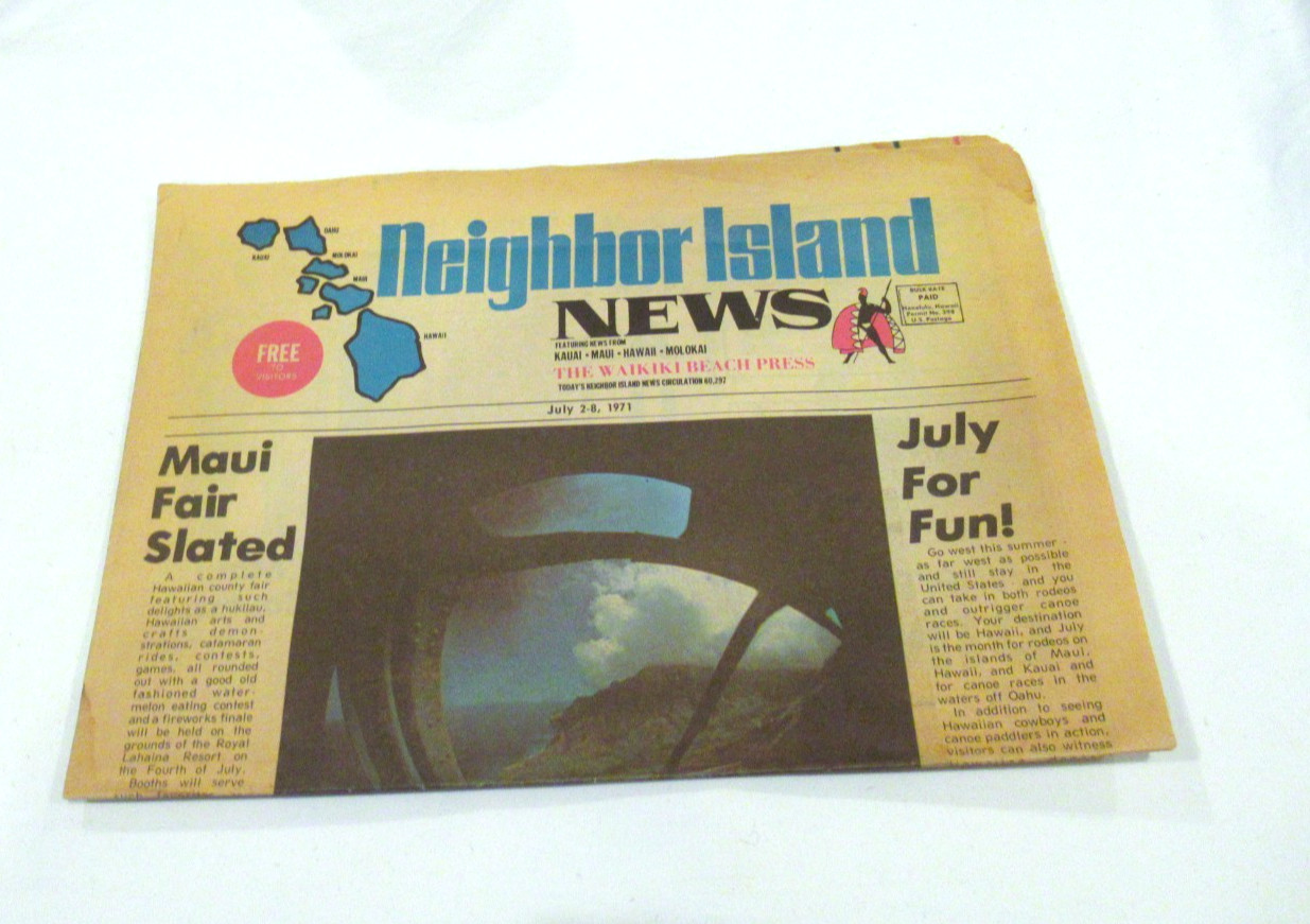 Neighbor Island News July 1971, Hawaii newspaper ephemera