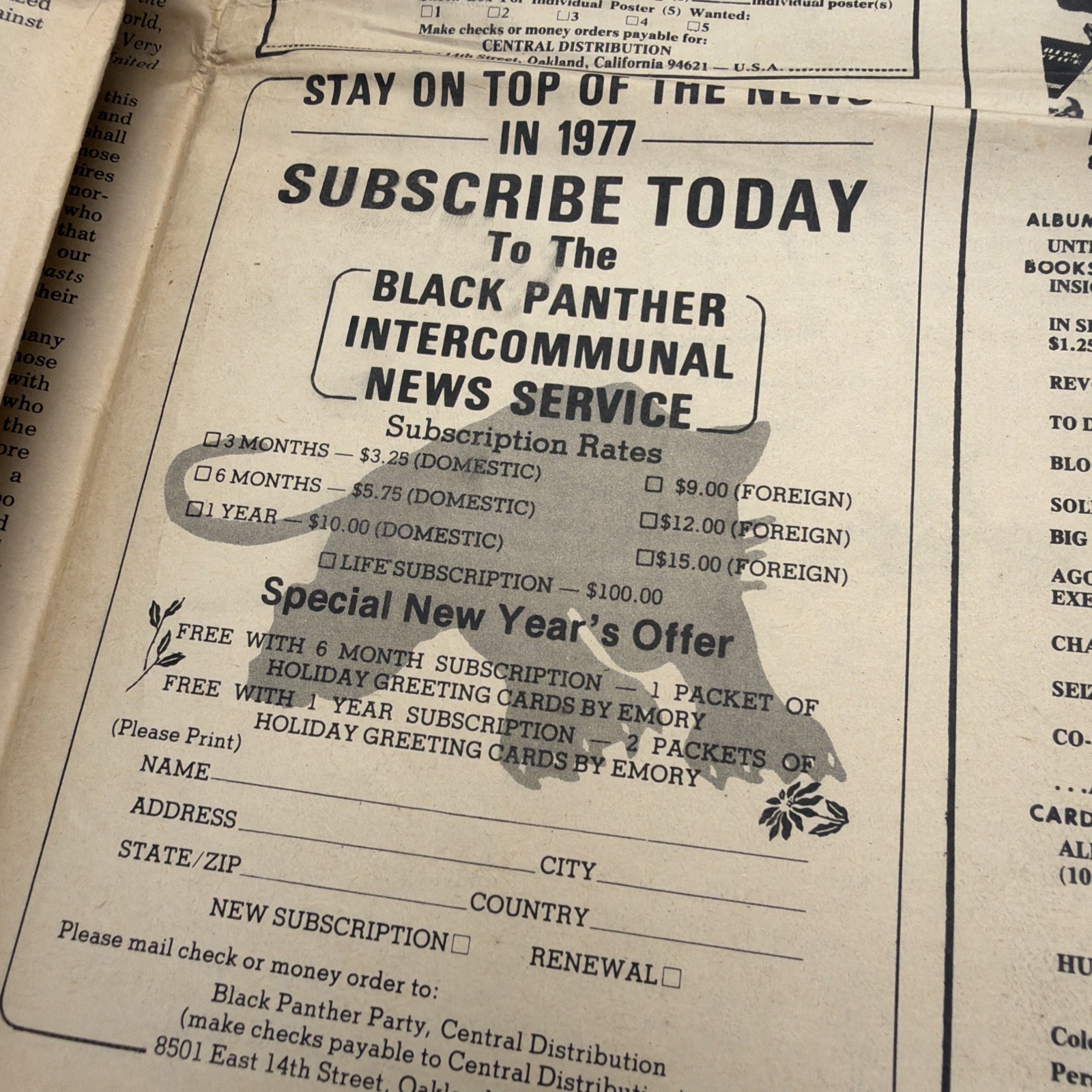 THE BLACK PANTHER PARTY NEWSPAPER – FEBRUARY 5, 1977 Huey Newton ROOTS TV Show
