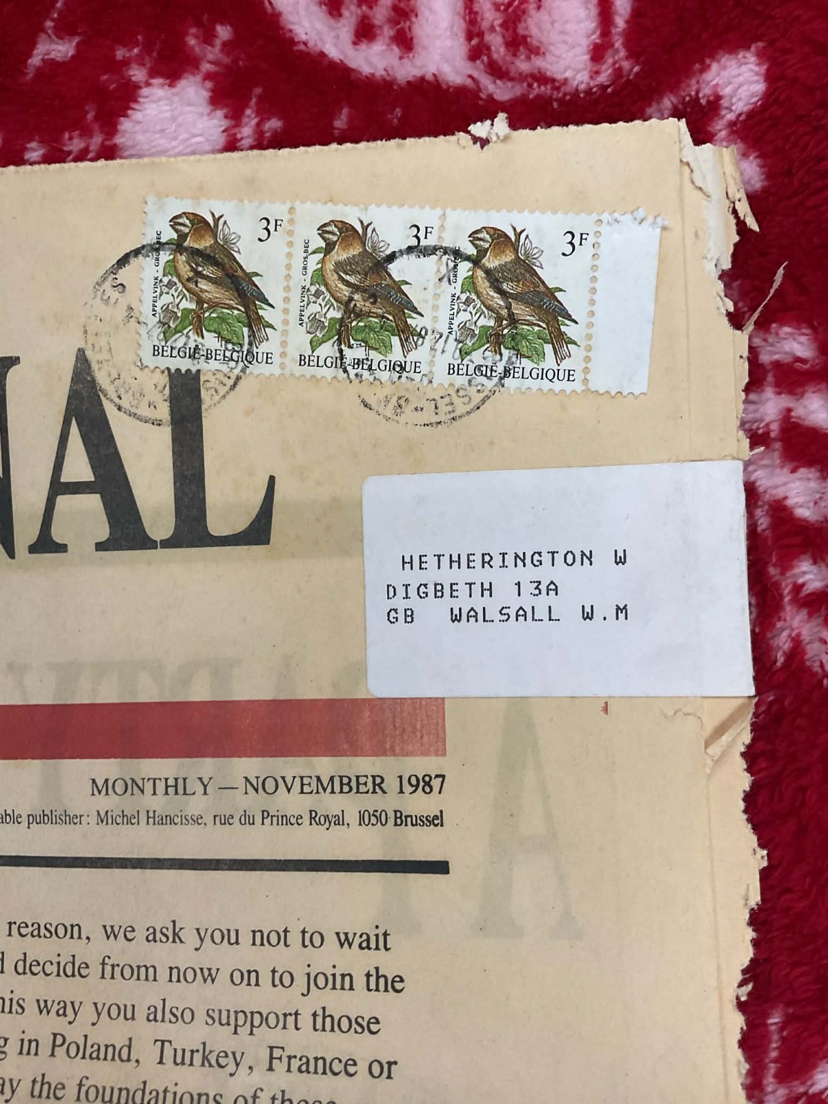 A Transnational , English Issue Of The Radial Newspaper Nov 1987 Peace Antiwar