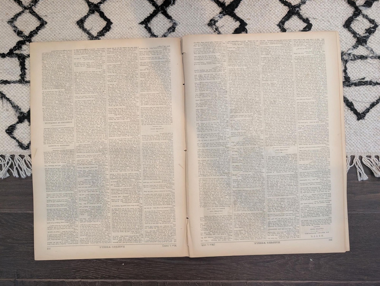 May 1 1869 Harpers Weekly, Velocipede Bicycle Mania, Yorktown Surrender, Shakesp
