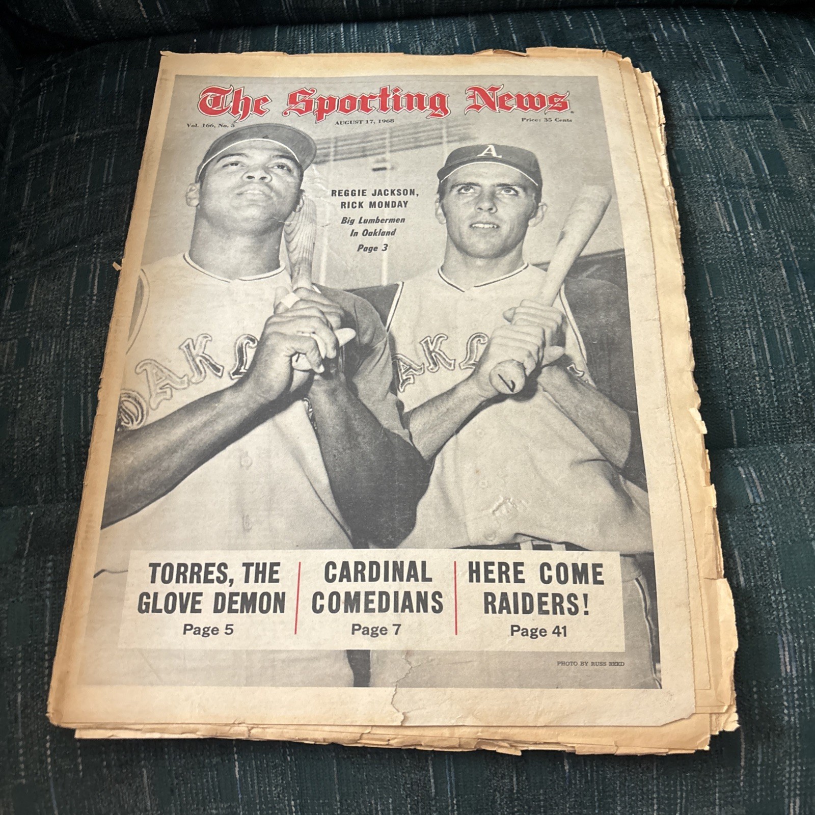 The Sporting News Newspaper Aug. 17 1968 Reggie Jackson Rick Monday Oakland A’s