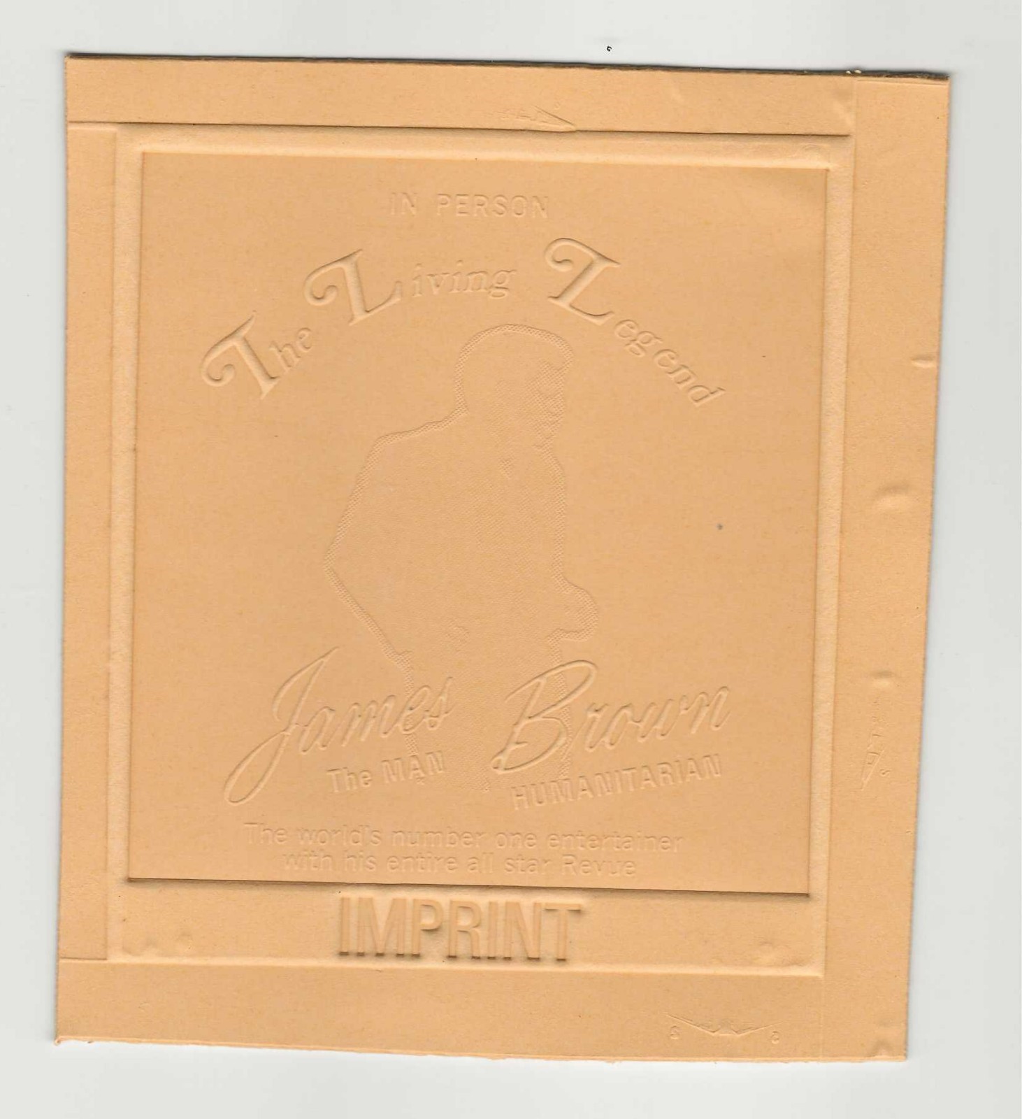 JAMES BROWN SHOW 1969 Ad Mat Mold / flong “The Living Legend”