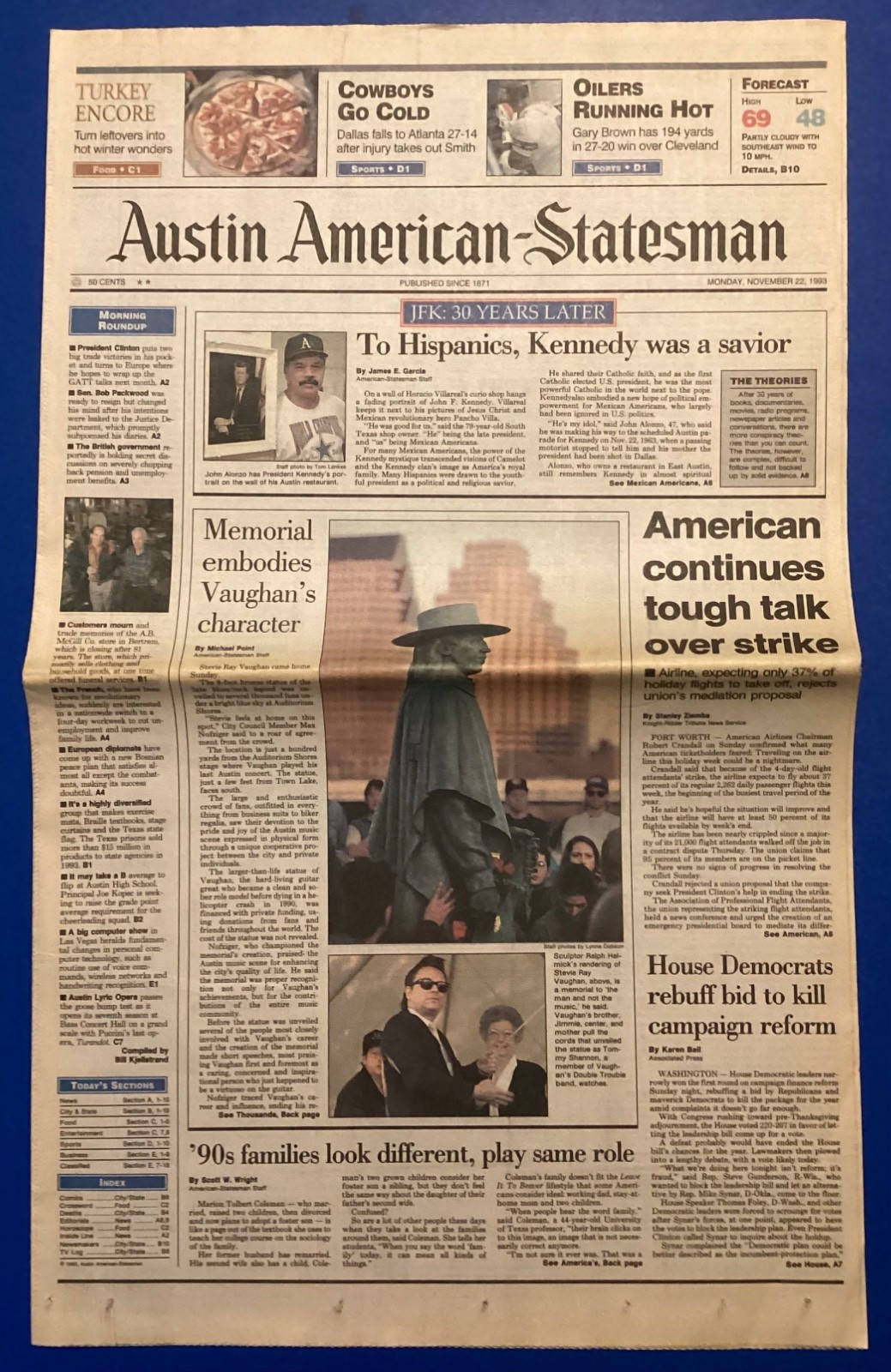 Stevie Ray Vaughan & Jimmie Vaughan Austin American Statesman 1993 & 1995