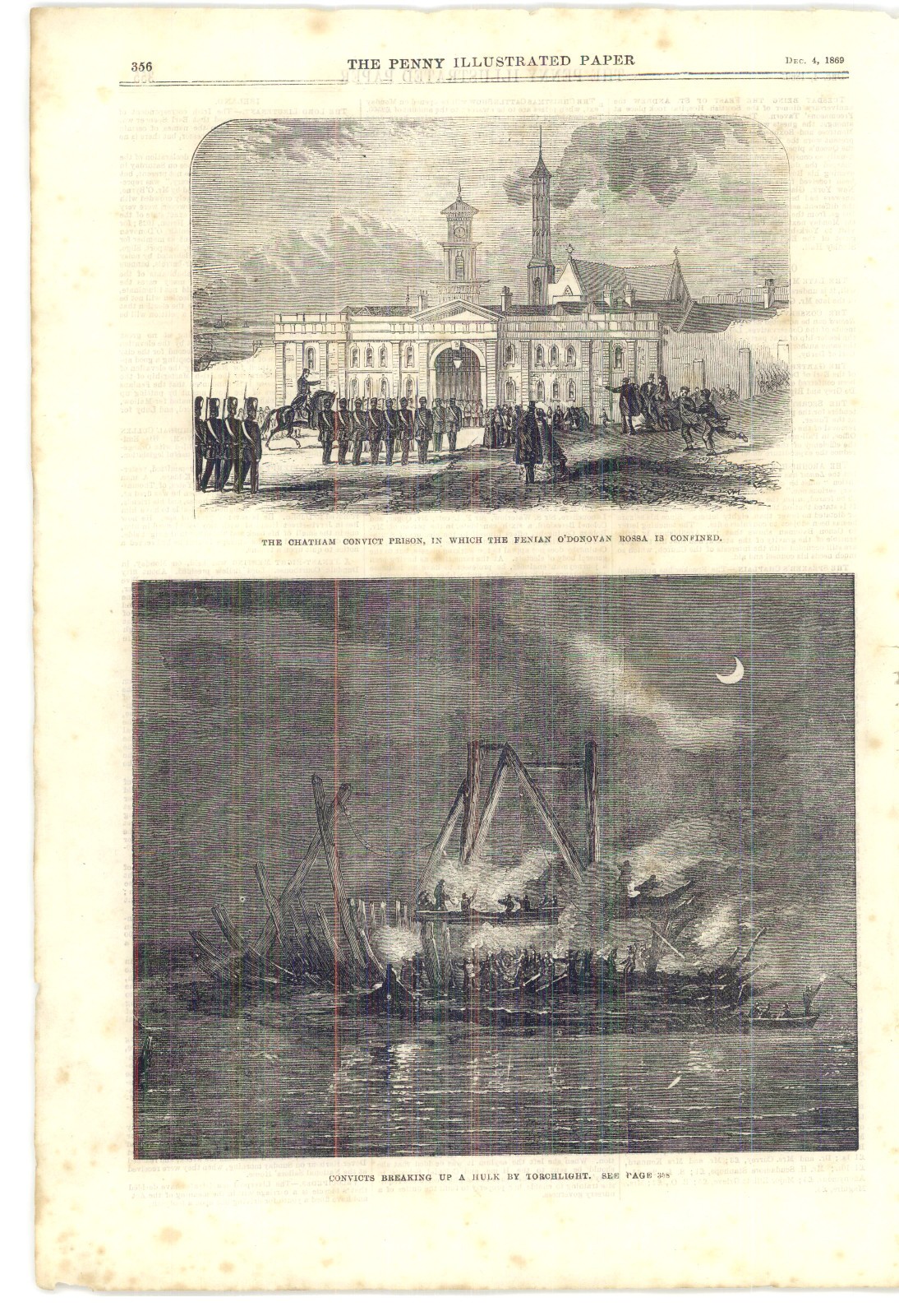 1869 Penny Ilustrated Paper, Slaves, Irish Problem, Wood Green Murders, Oz Meat