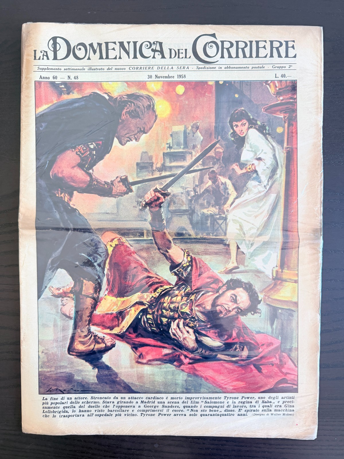 Domenica del Corriere 1958 N.48 La End di un Actore